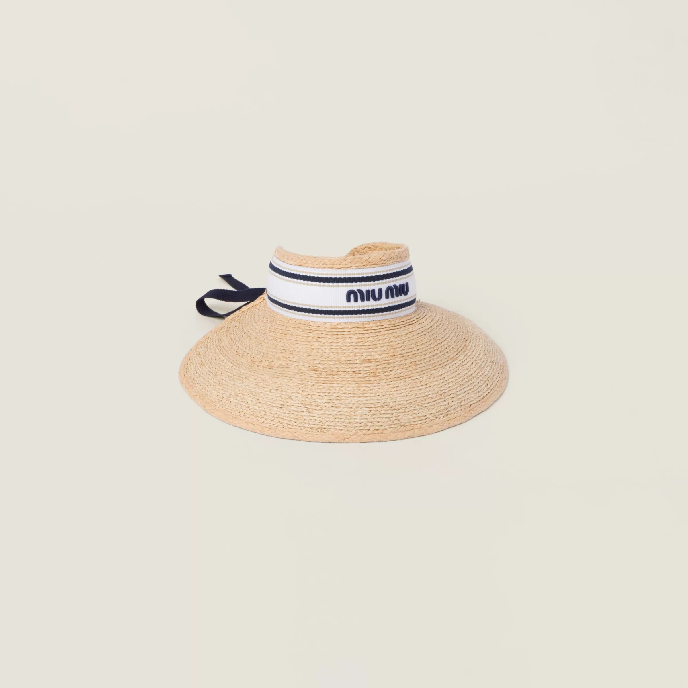 Miu Miu Raffia-effect Fabric Visor |