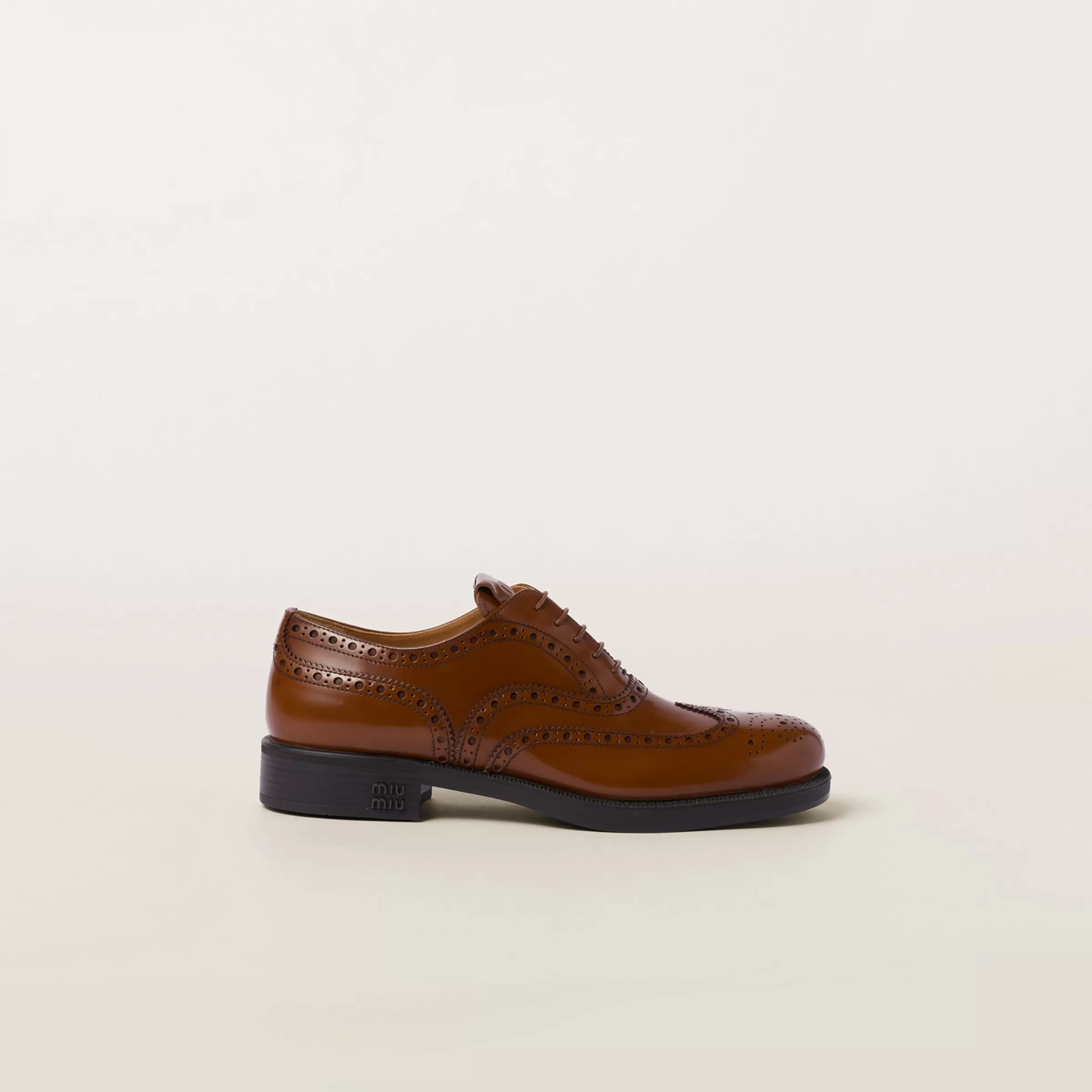 Miu Miu Church's X Brushed Leather Oxford Brogue Shoes |