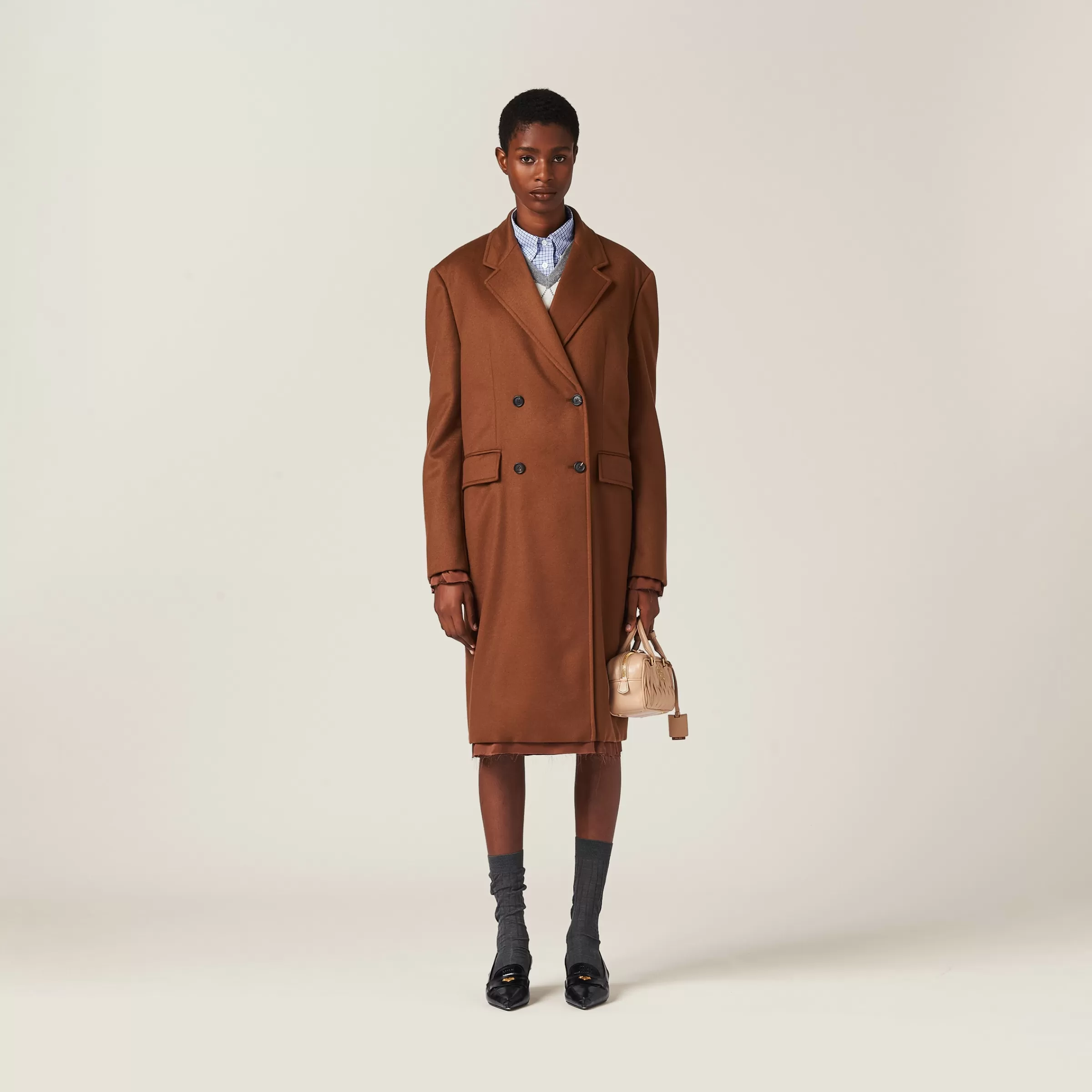 Miu Miu Double-breasted Velour Coat |