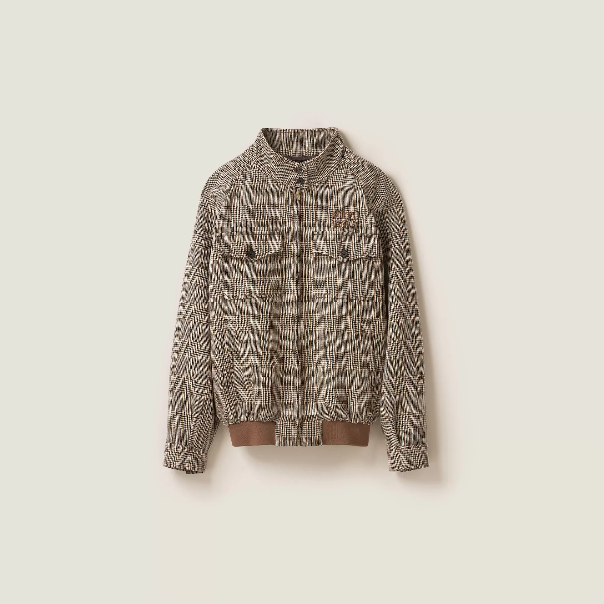 Miu Miu Prince Of Wales Checked Blouson Jacket |