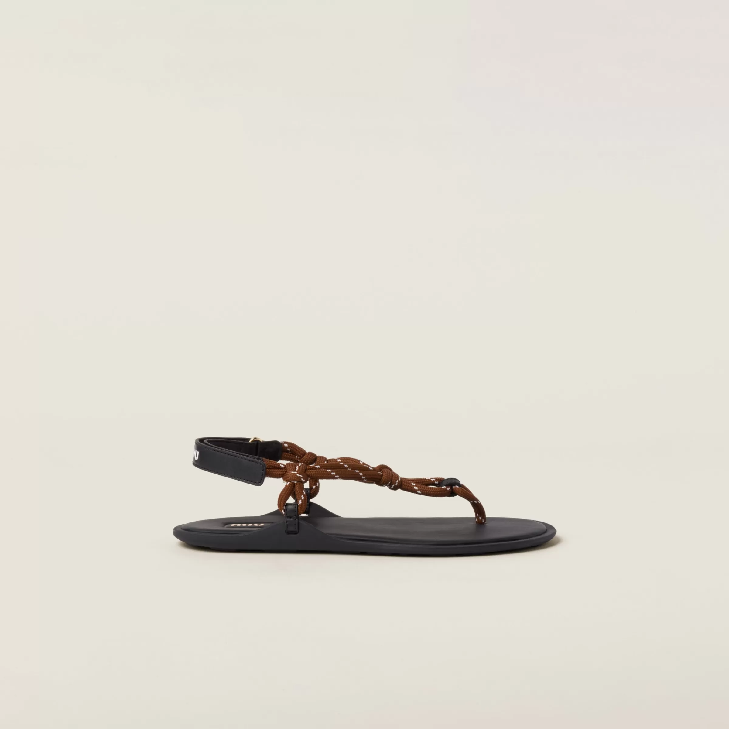 Miu Miu Riviere Cord And Leather Sandals |