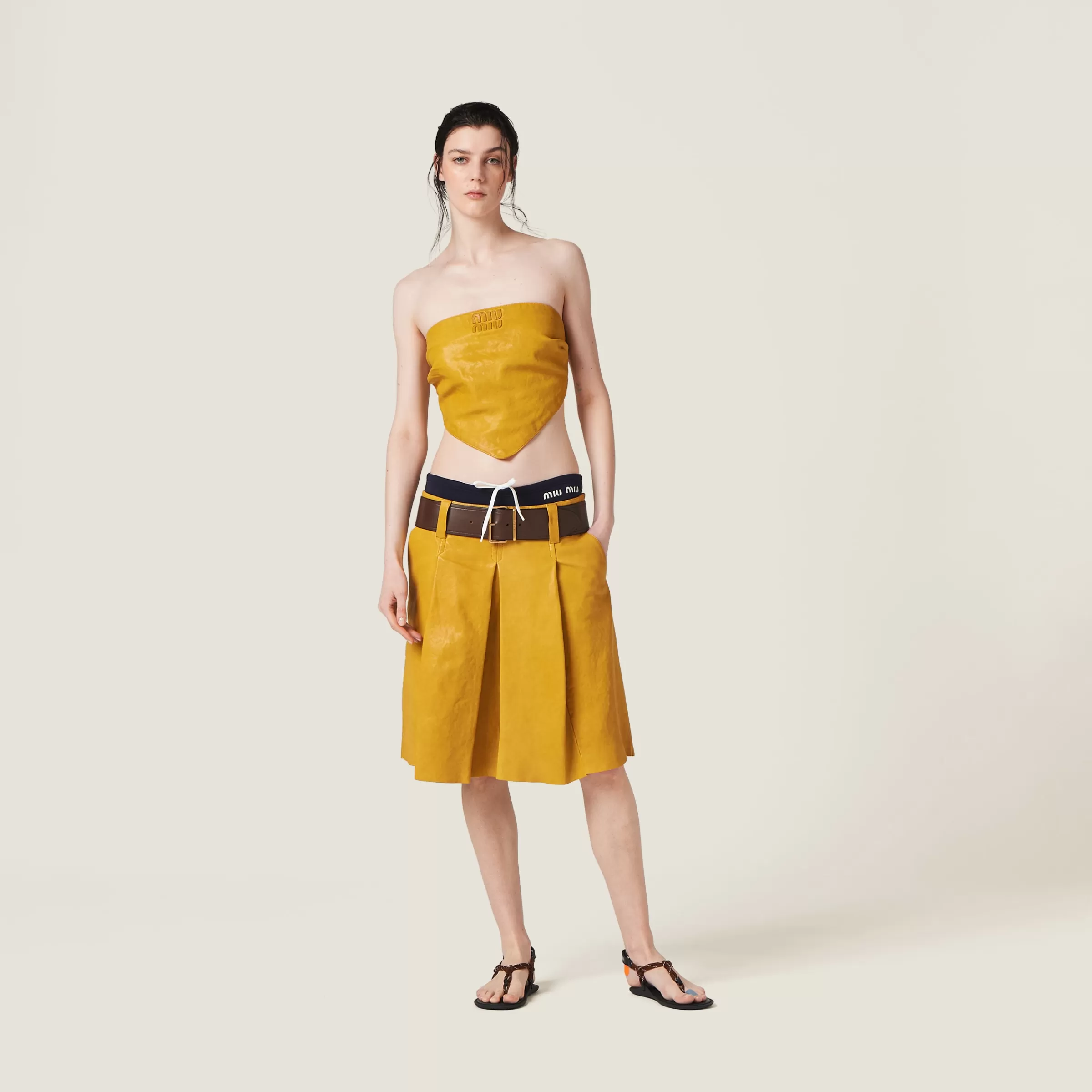 Miu Miu Nappa Leather Skirt |