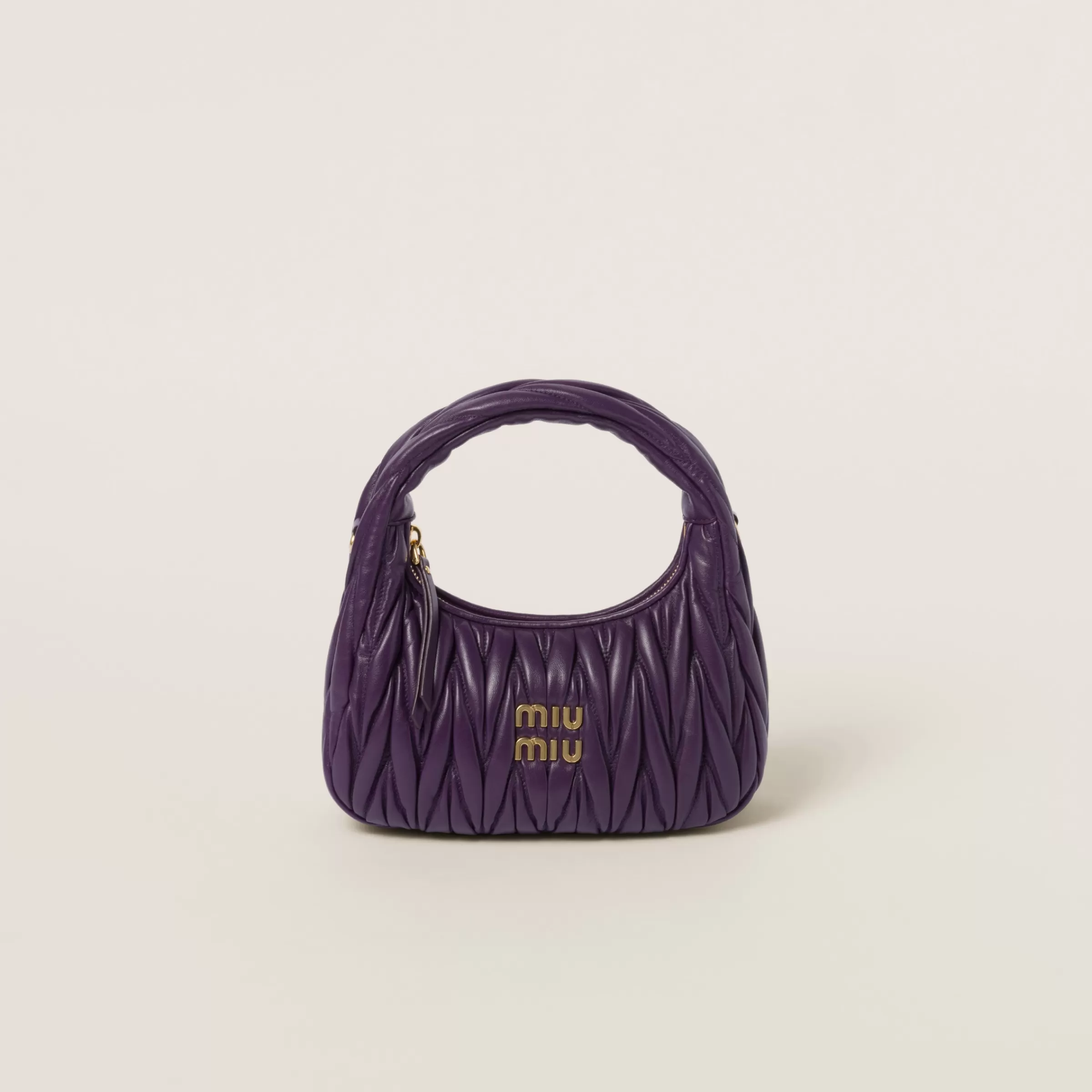 Miu Miu Wander Matelassé Nappa Leather Hobo Bag |