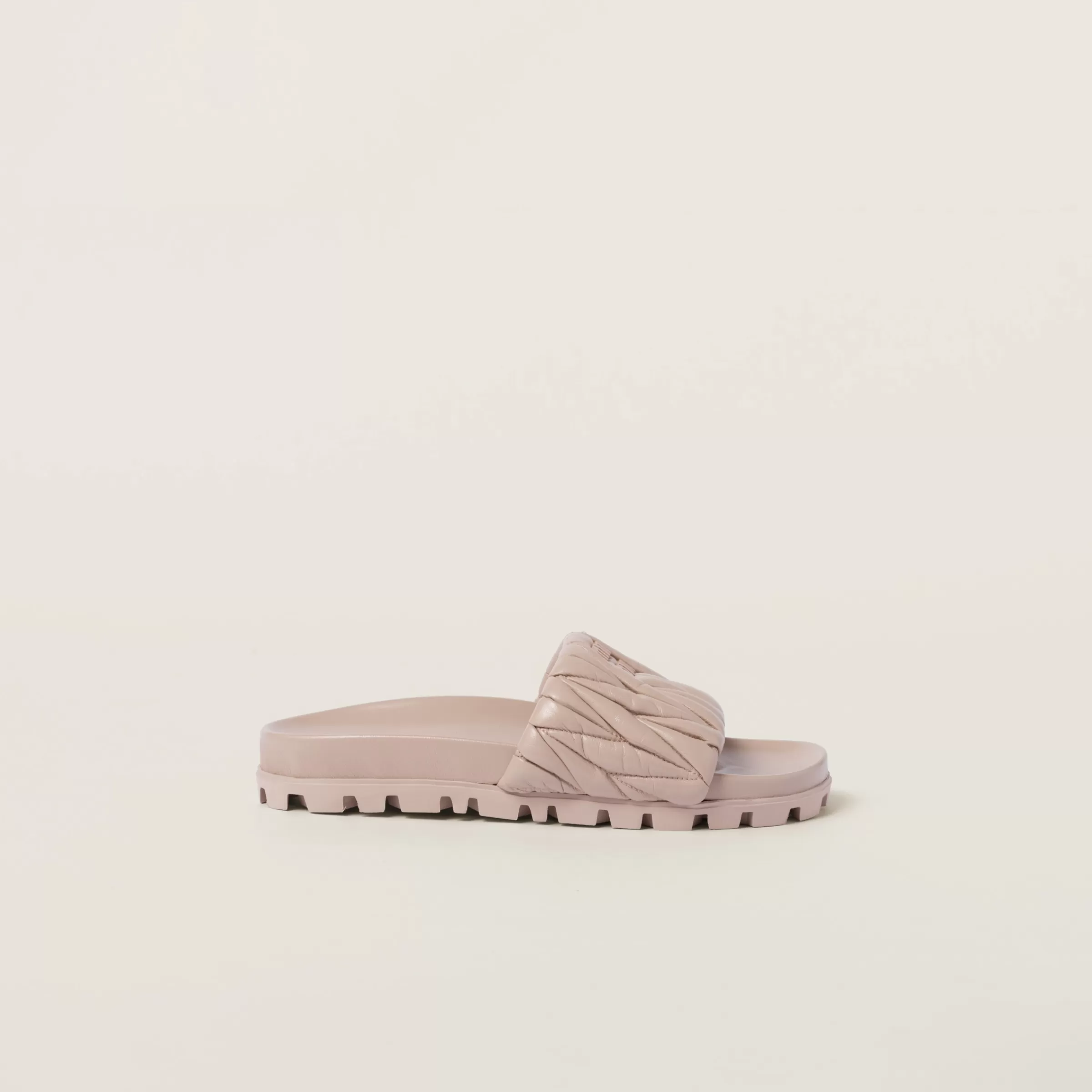 Miu Miu Matelassé Nappa Leather Slides |
