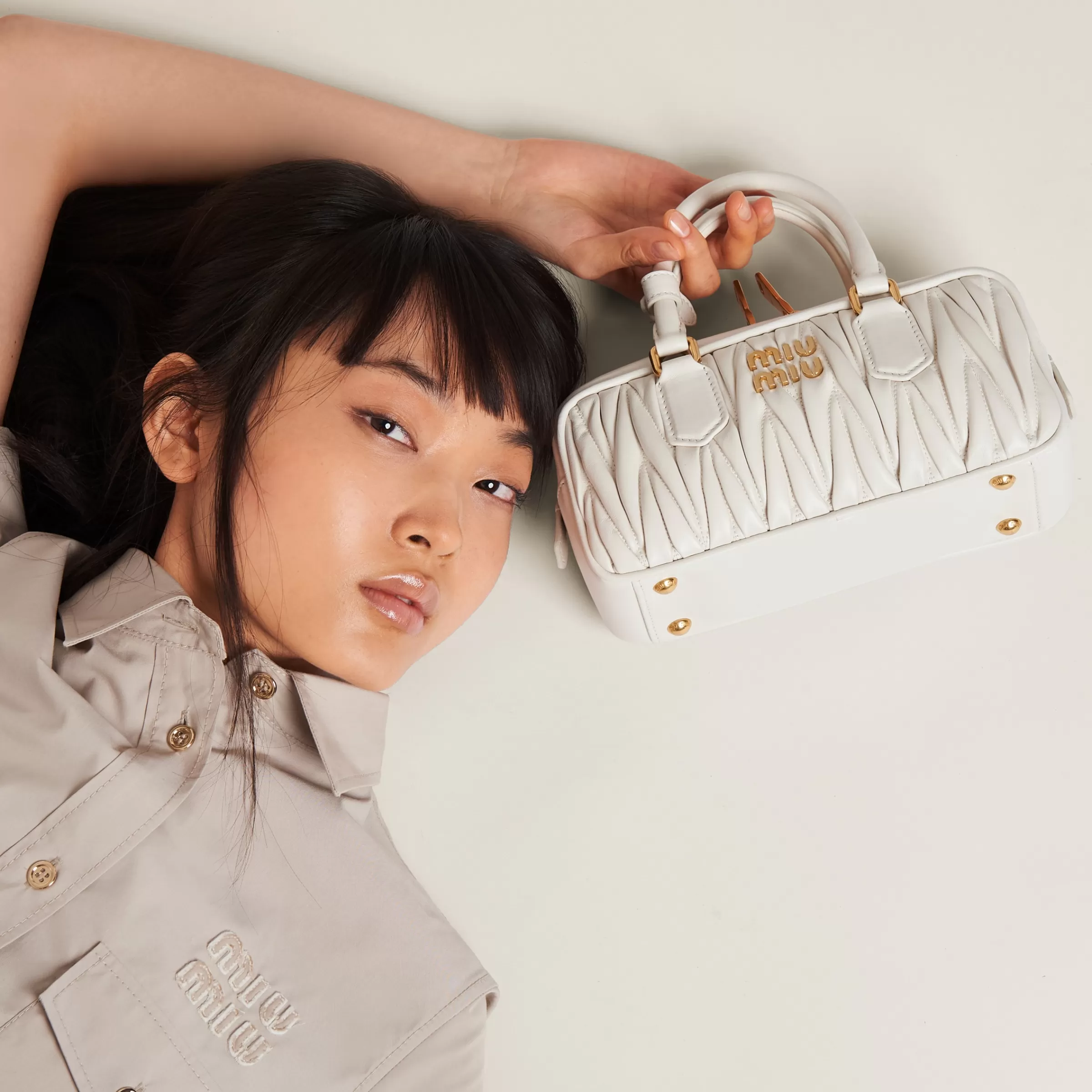 Miu Miu Arcadie Matelassé Nappa Leather Bag |