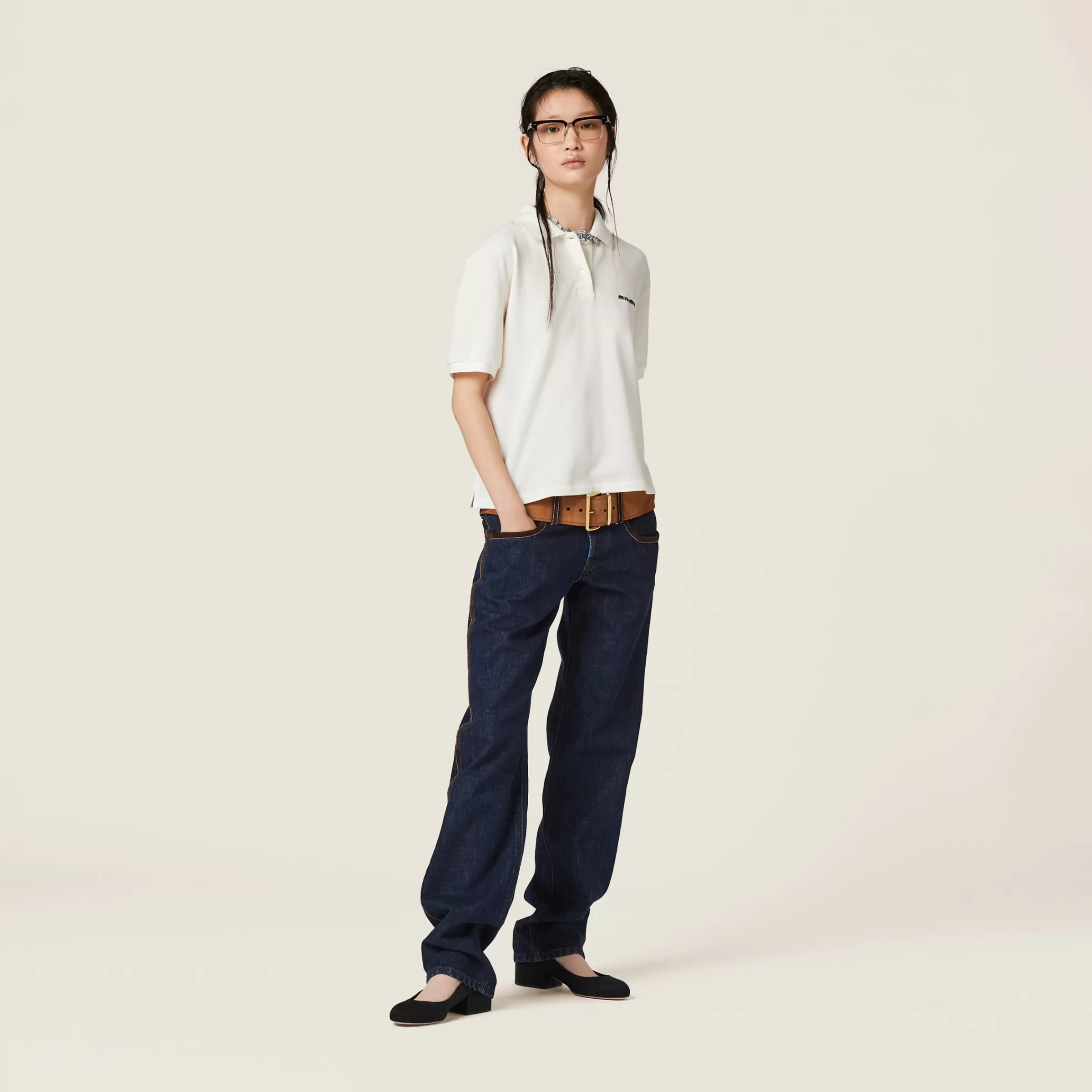 Miu Miu Cotton Piqué Polo Shirt |