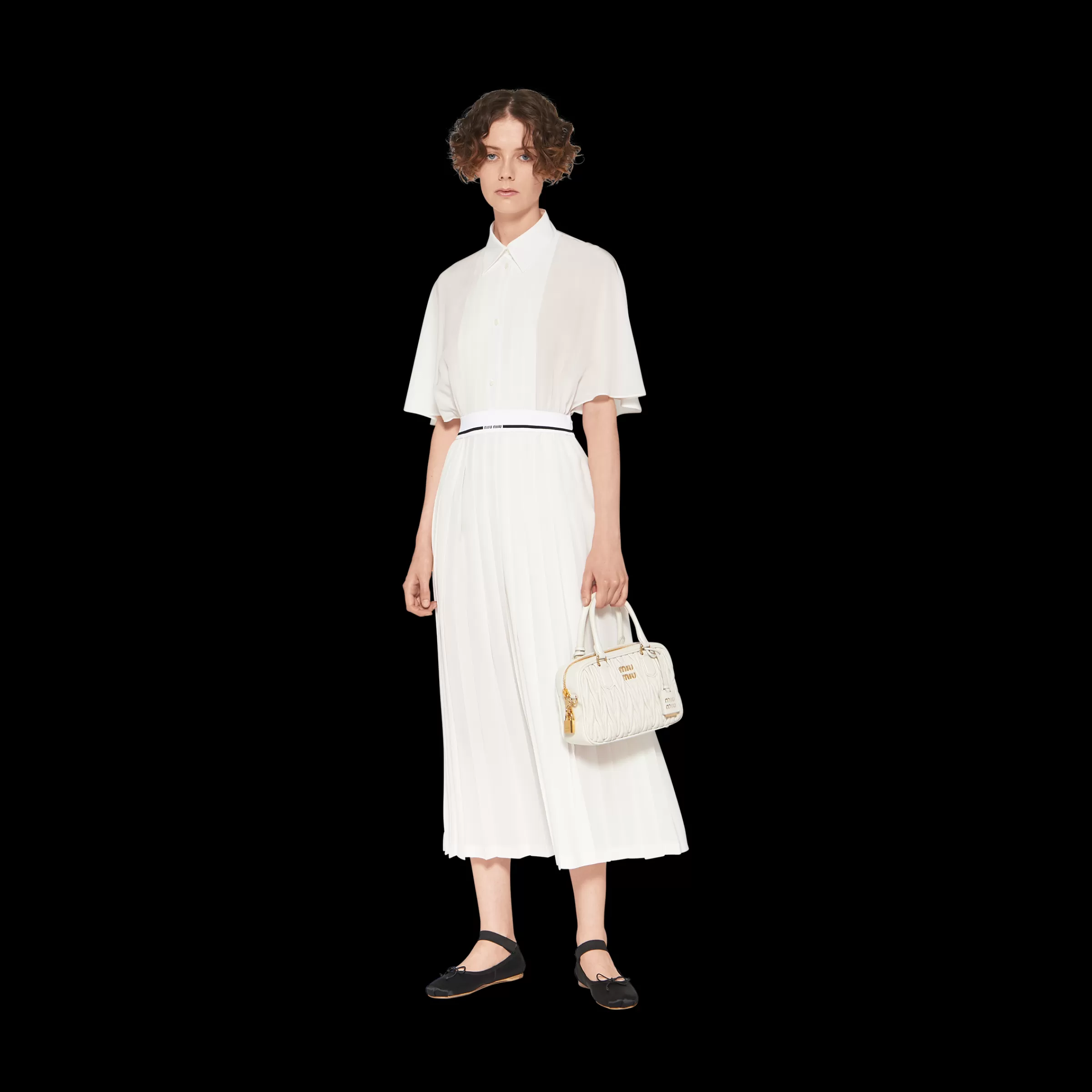 Miu Miu Crepe De Chine Midi Dress |