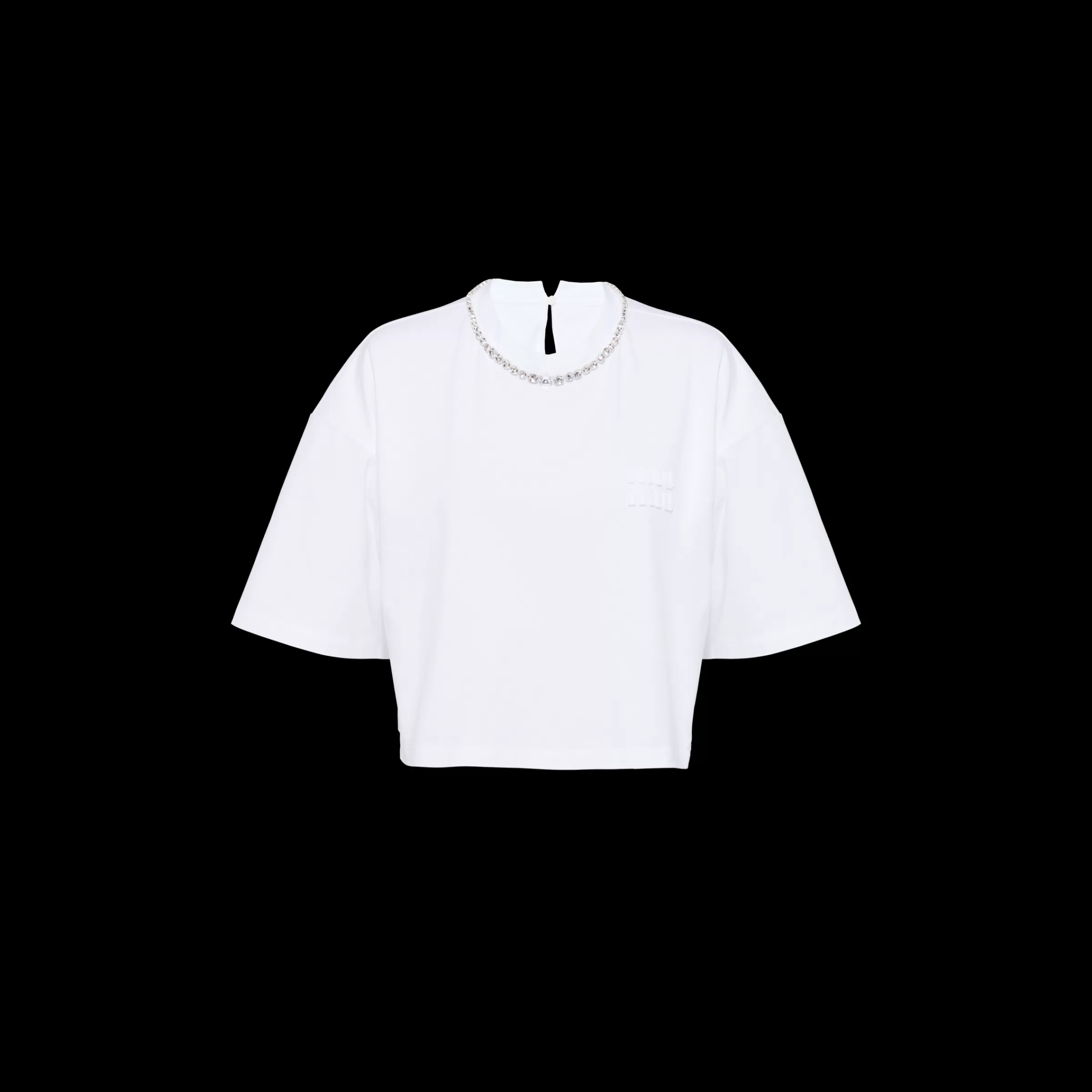 Miu Miu Embroidered Cotton T-shirt |