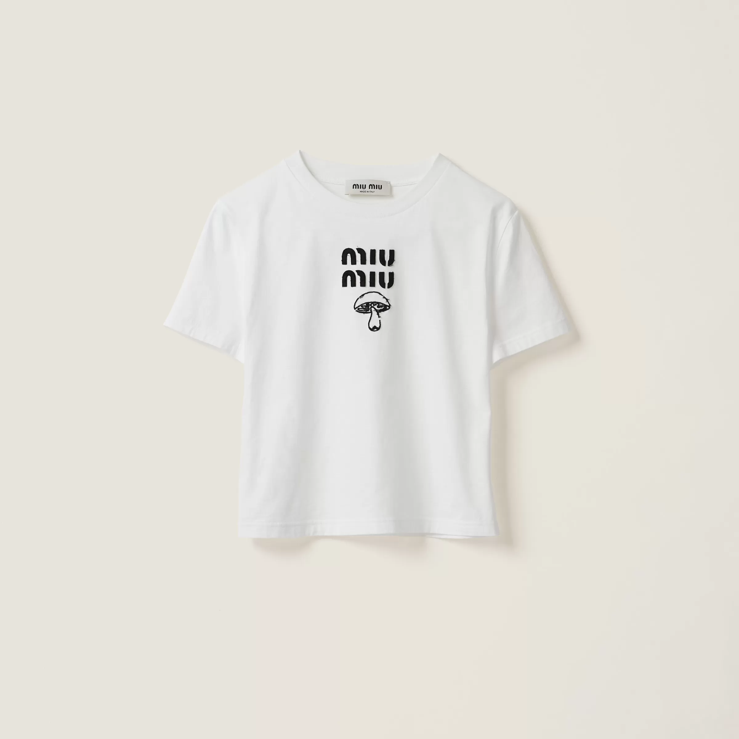 Miu Miu Embroidered Cotton T-shirt |