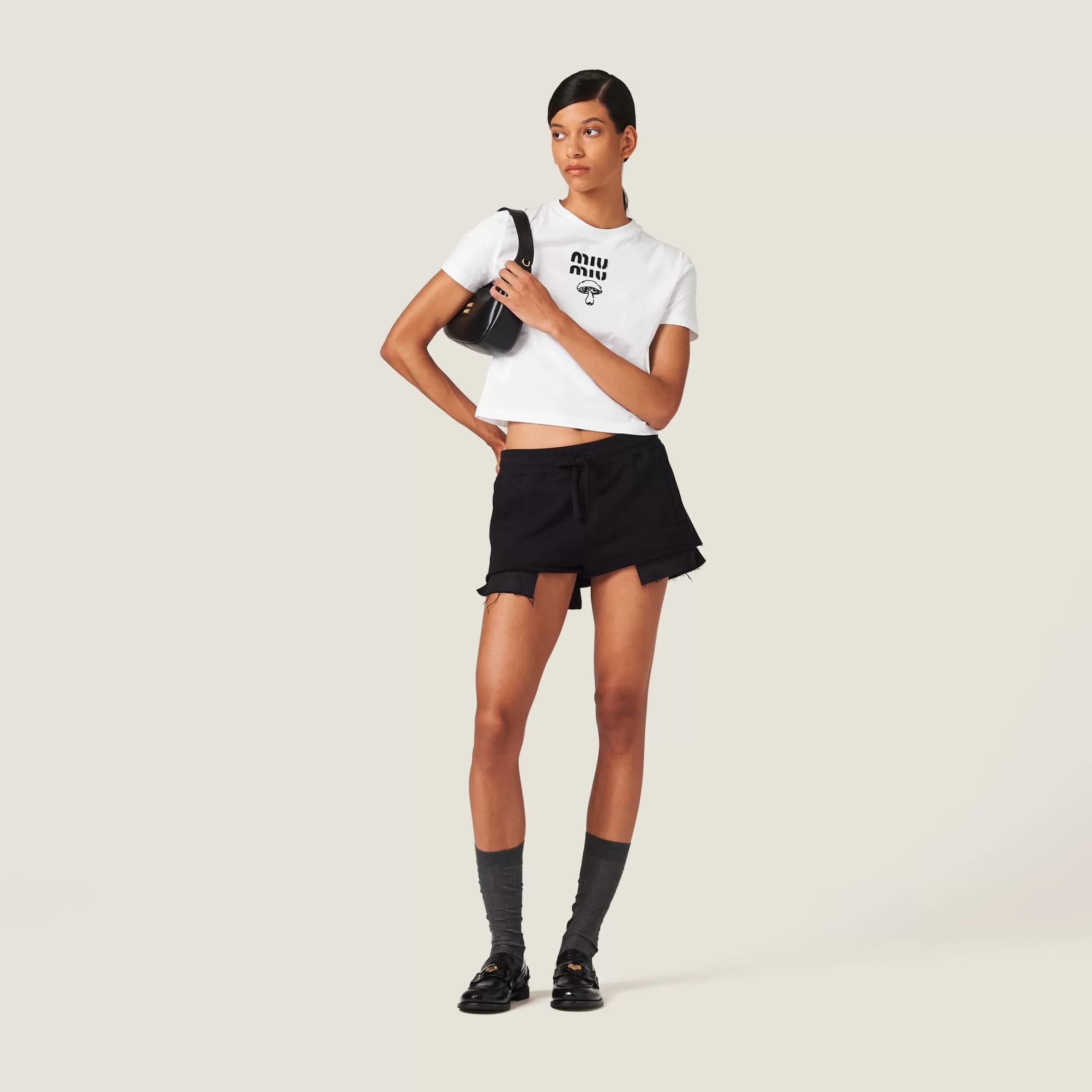 Miu Miu Embroidered Cotton T-shirt |
