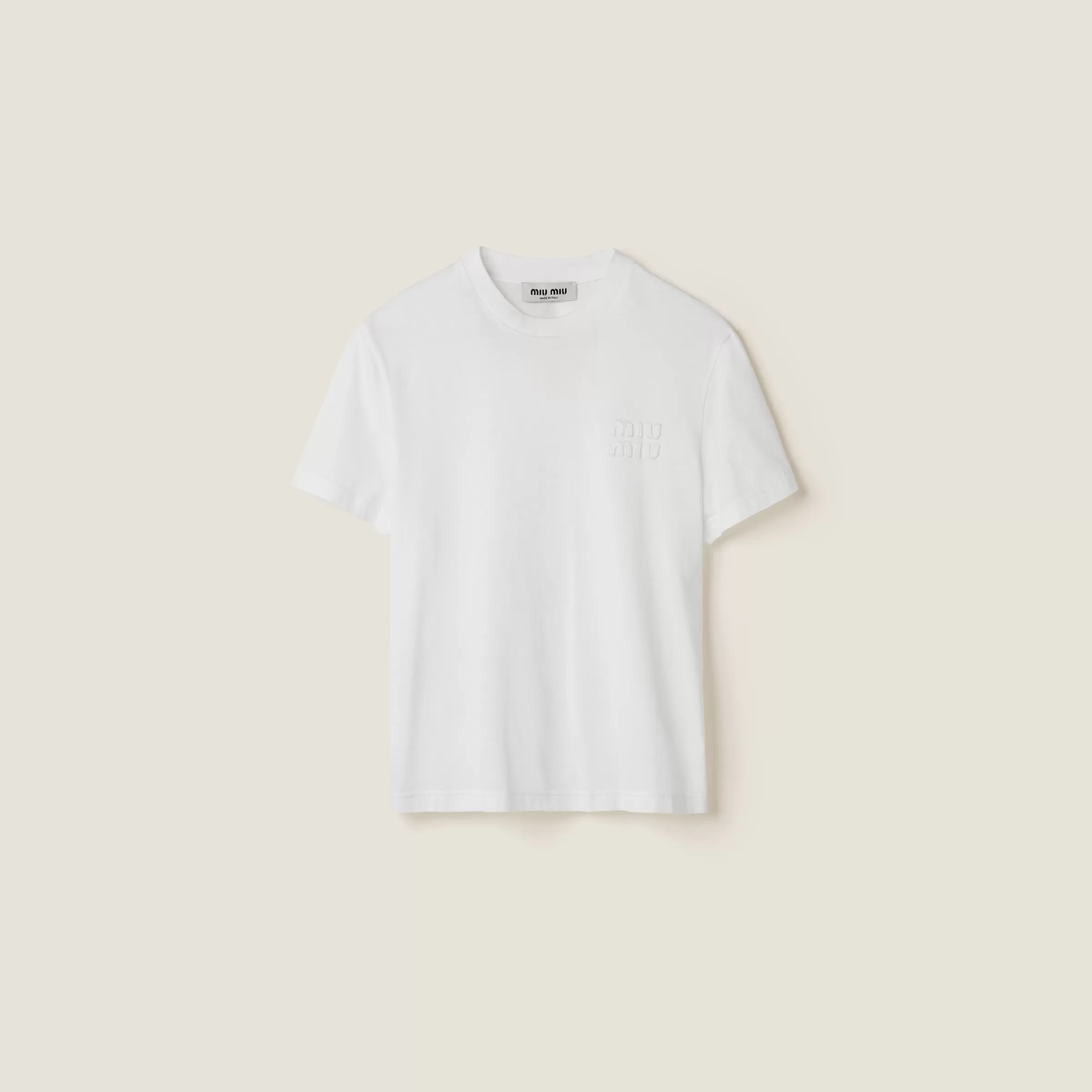 Miu Miu Embroidered Jersey T-shirt |