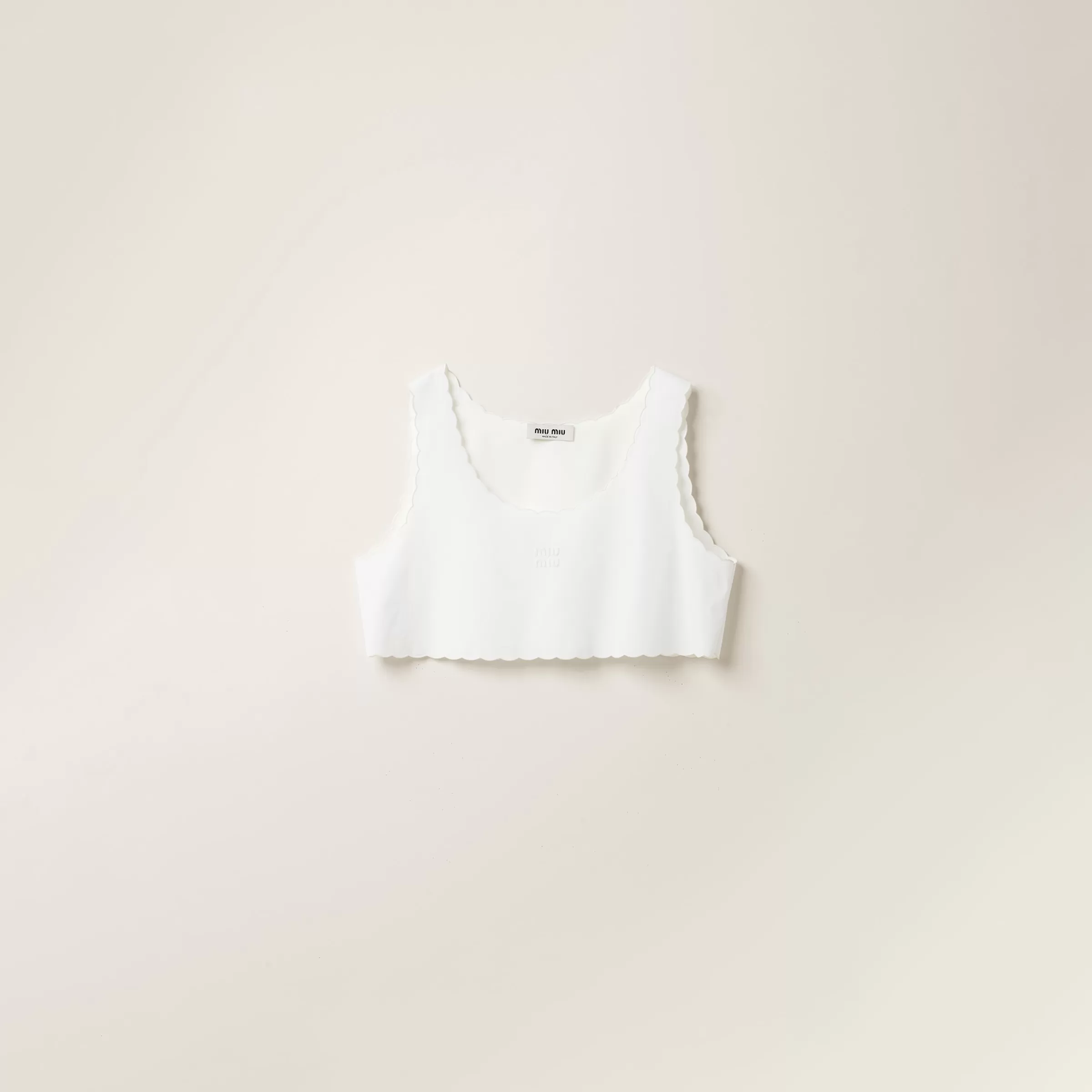 Miu Miu Embroidered Poplin Top |