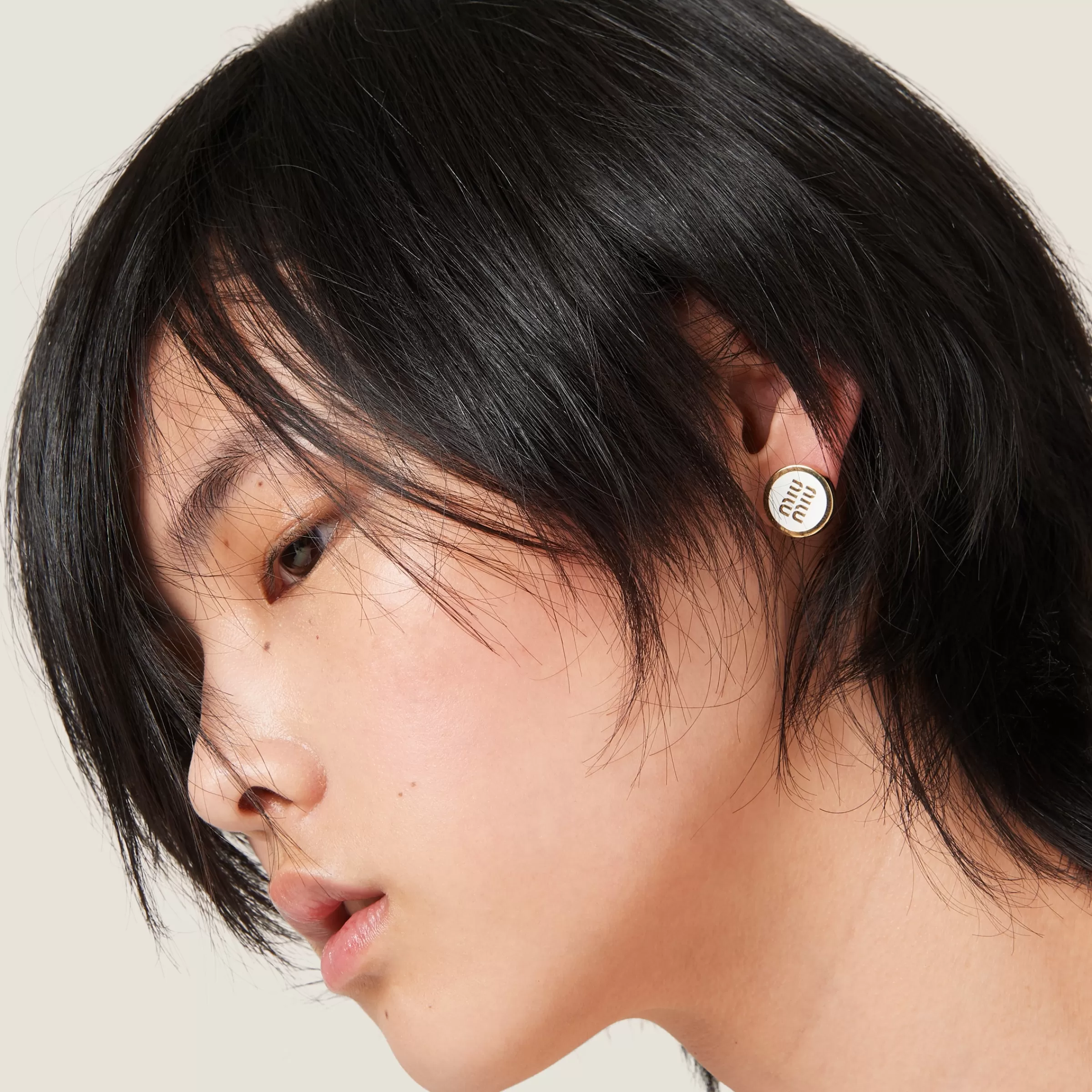 Miu Miu Enameled Metal Earrings |