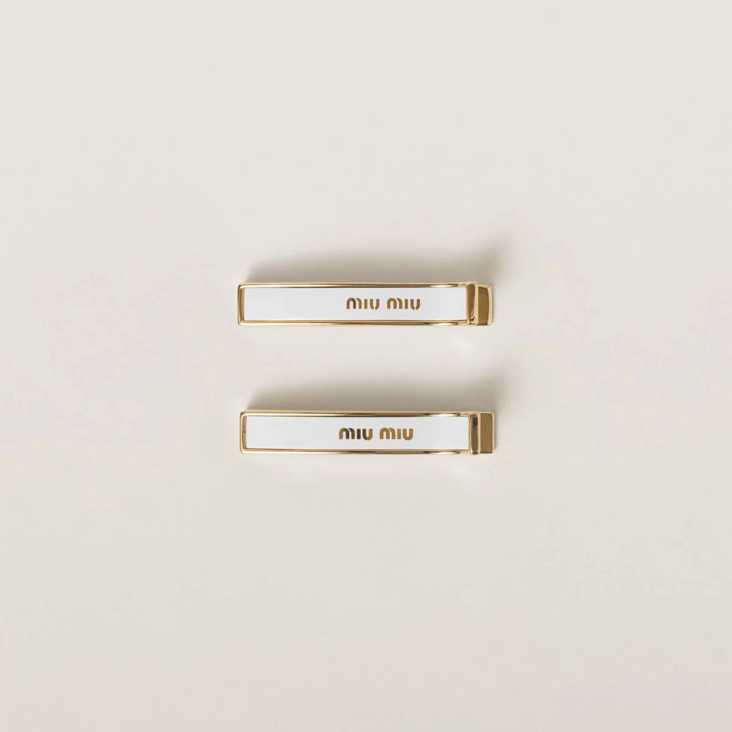 Miu Miu Enameled Metal Hair Clips |