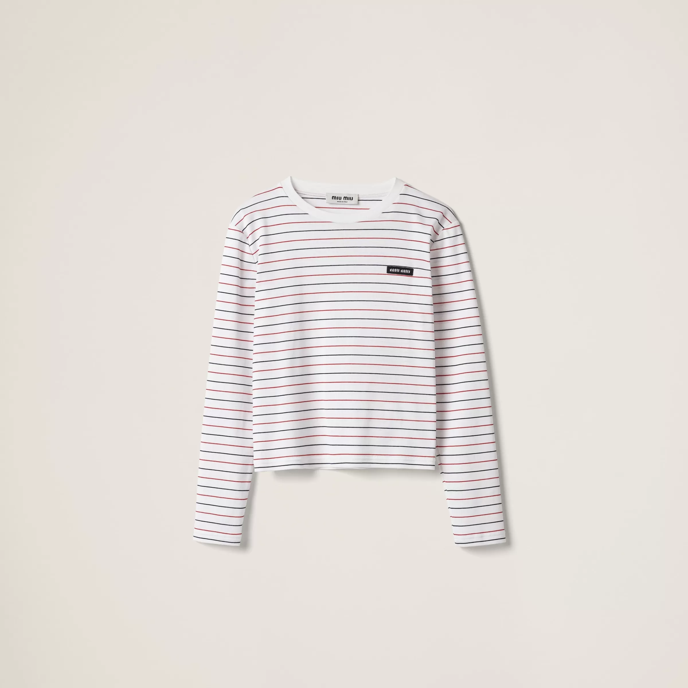 Miu Miu Long-sleeved Cotton Jersey T-shirt |