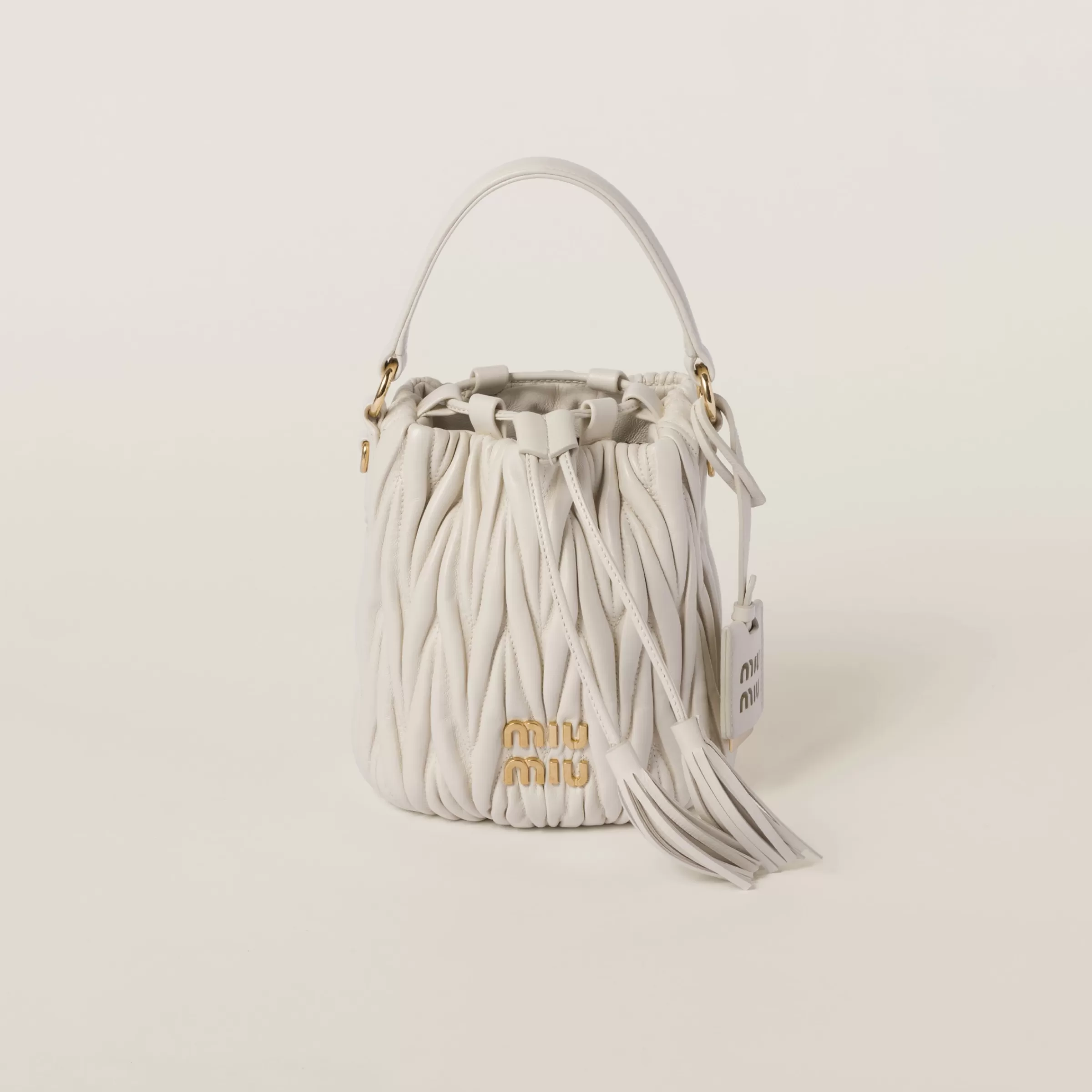 Miu Miu Matelassé Nappa Leather Bucket Bag |