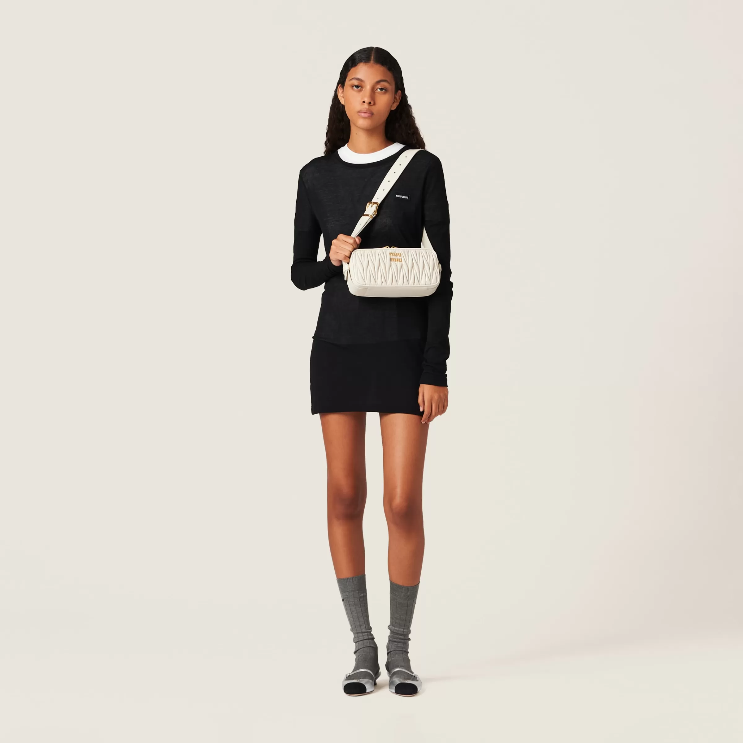 Miu Miu Matelassé Nappa Leather Shoulder Bag |