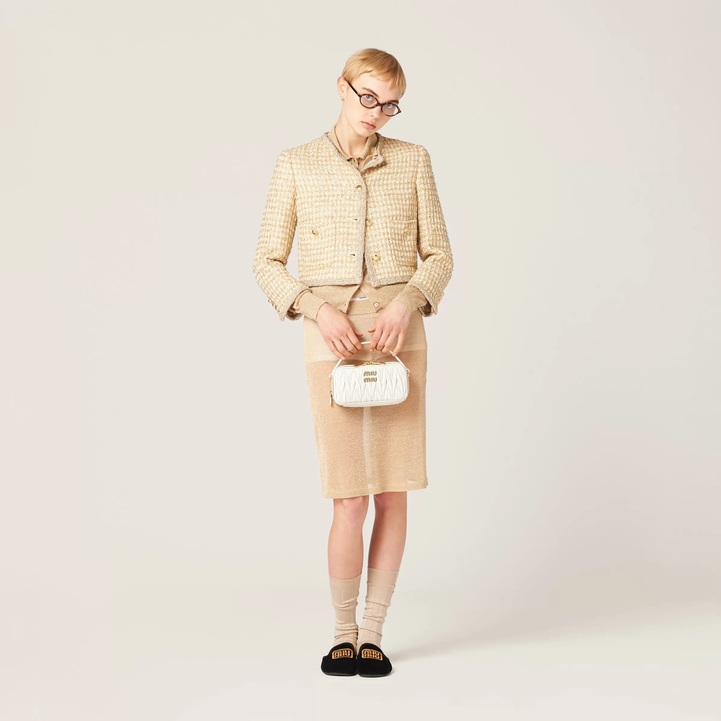Miu Miu Matelassé Nappa Leather Shoulder Bag |
