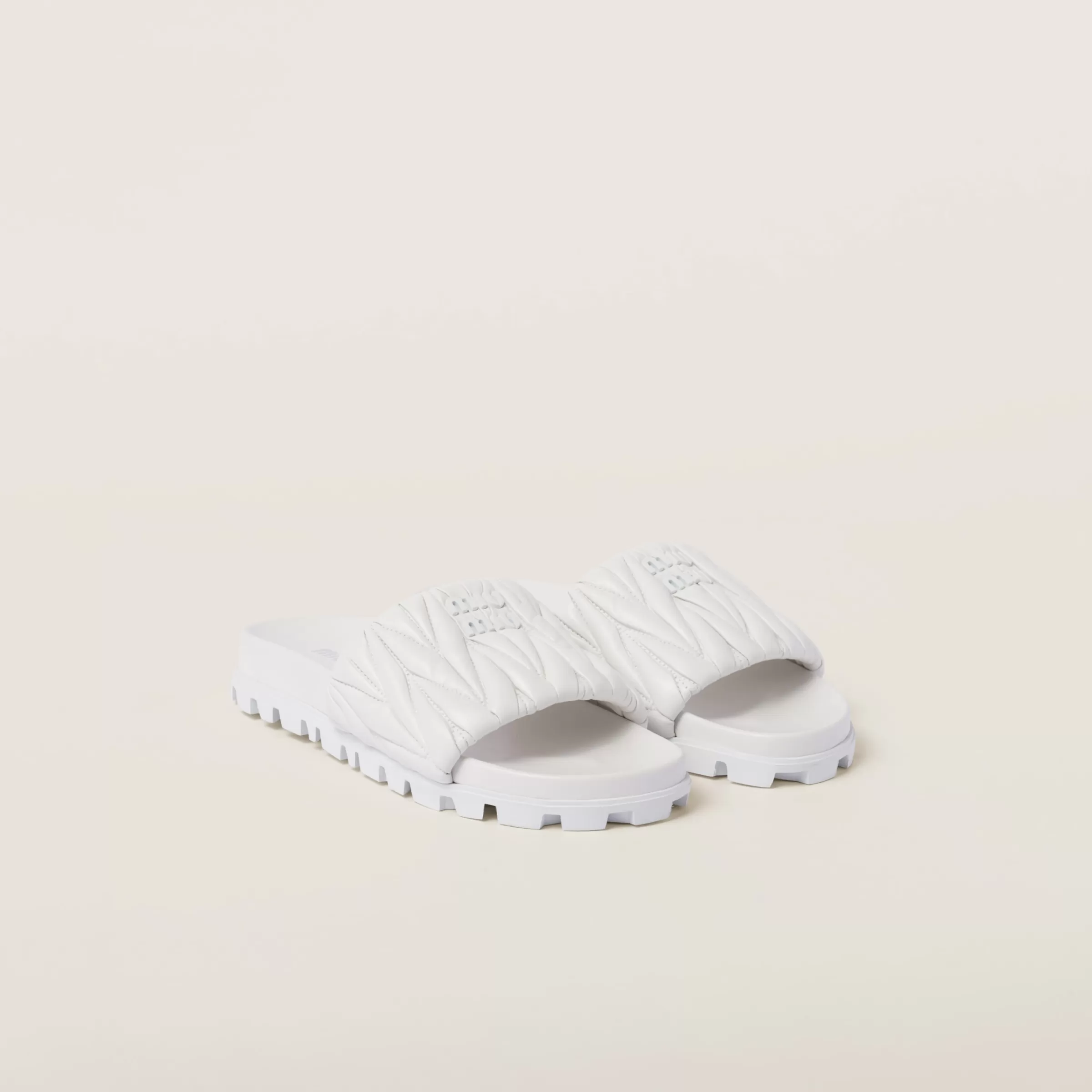Miu Miu Matelassé Nappa Leather Slides |