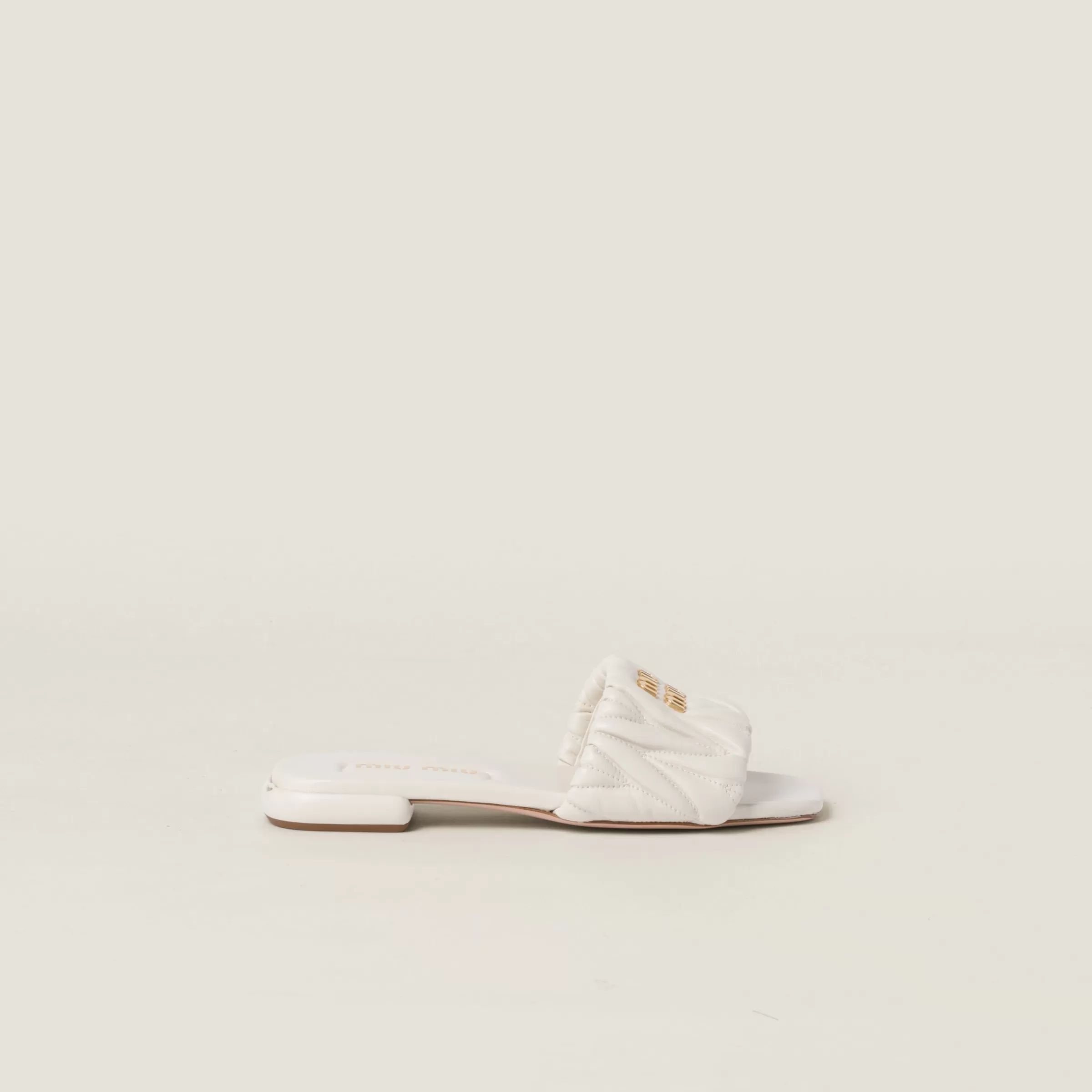 Miu Miu Matelassé Nappa Leather Slides |