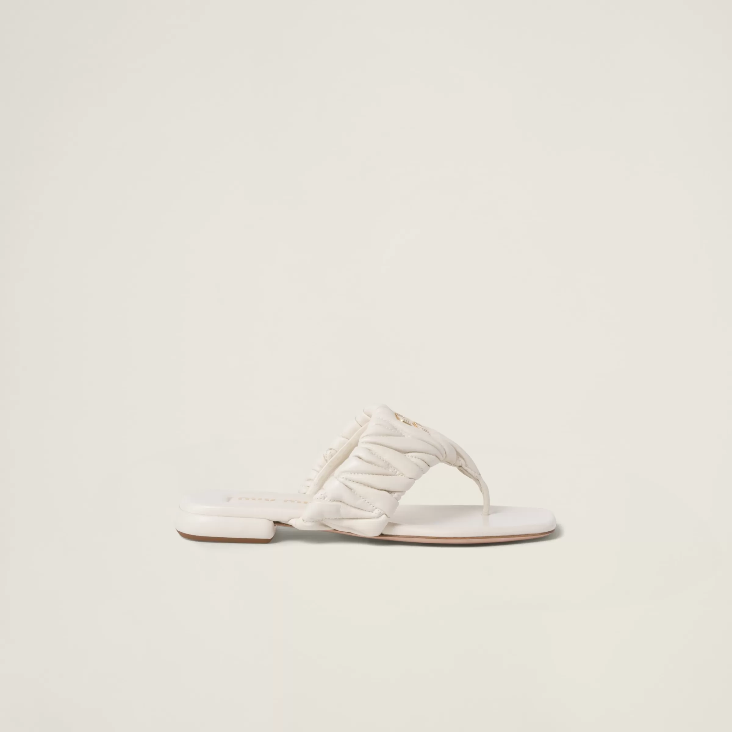 Miu Miu Matelassé Nappa Leather Thong Sandals |