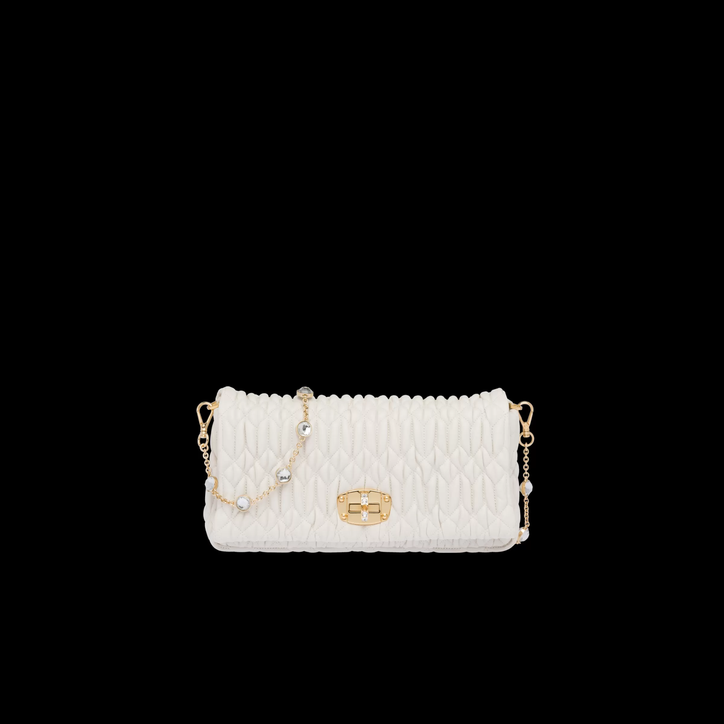 Miu Miu Miu Crystal Cloqué Nappa Leather Bag |