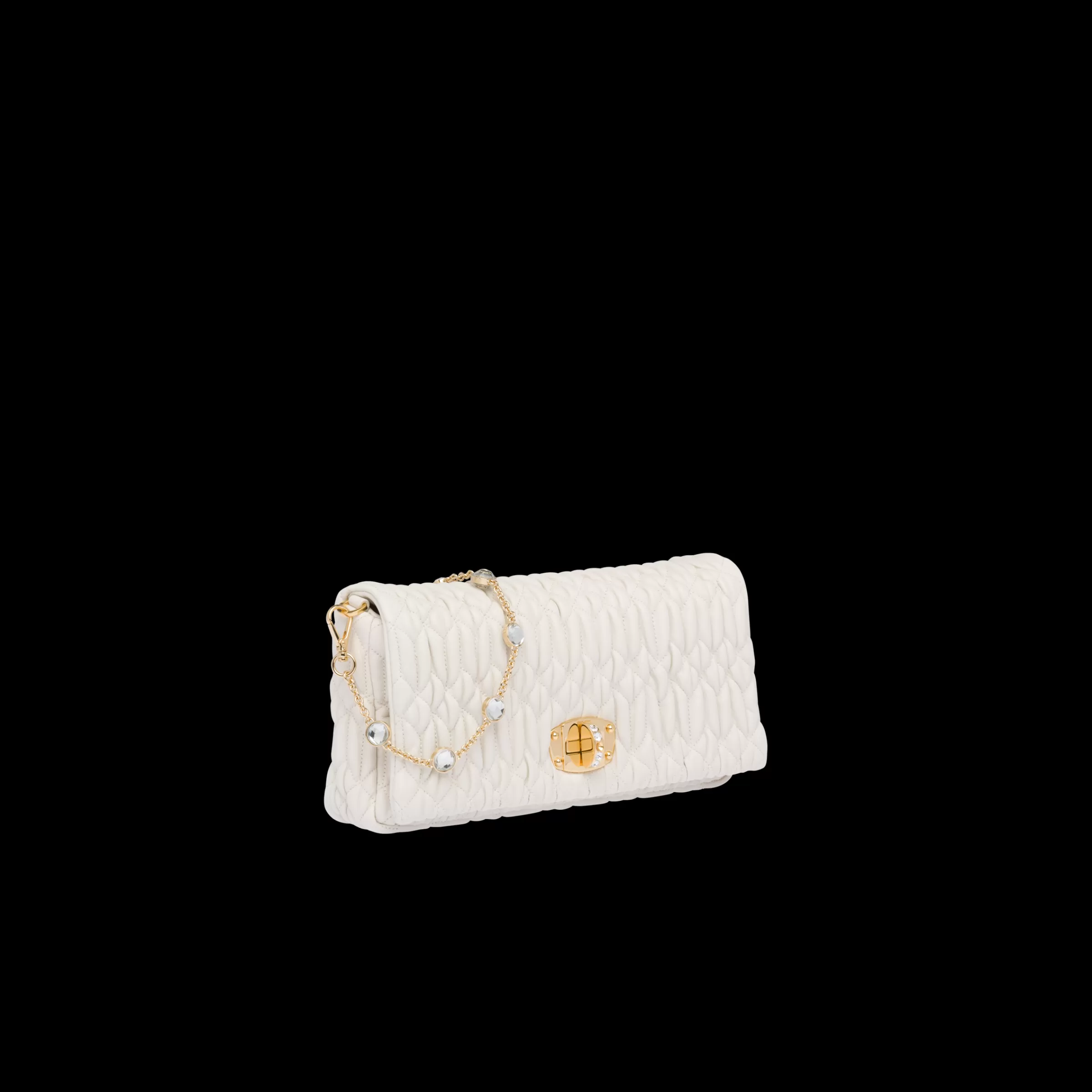Miu Miu Miu Crystal Cloqué Nappa Leather Bag |