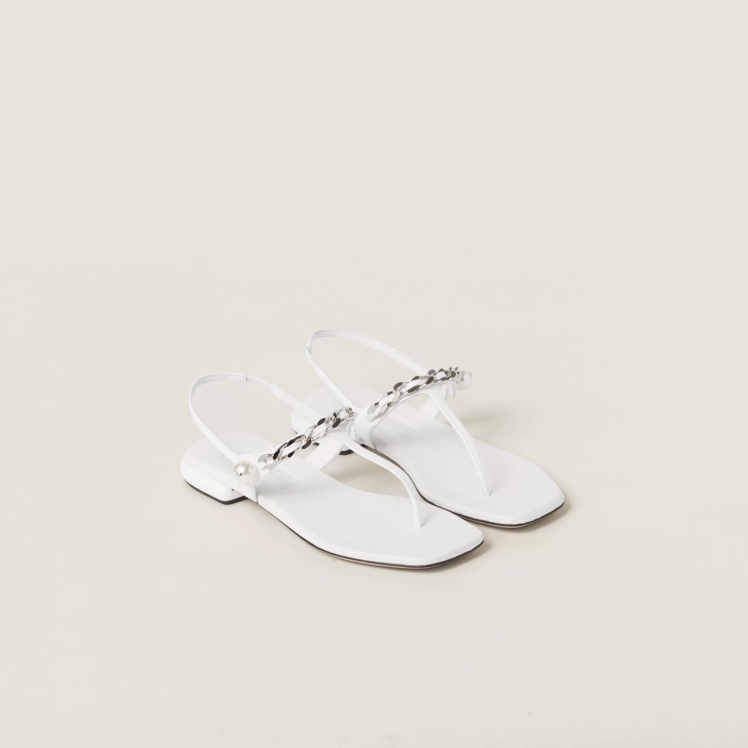 Miu Miu Patent Leather Thong Sandals |