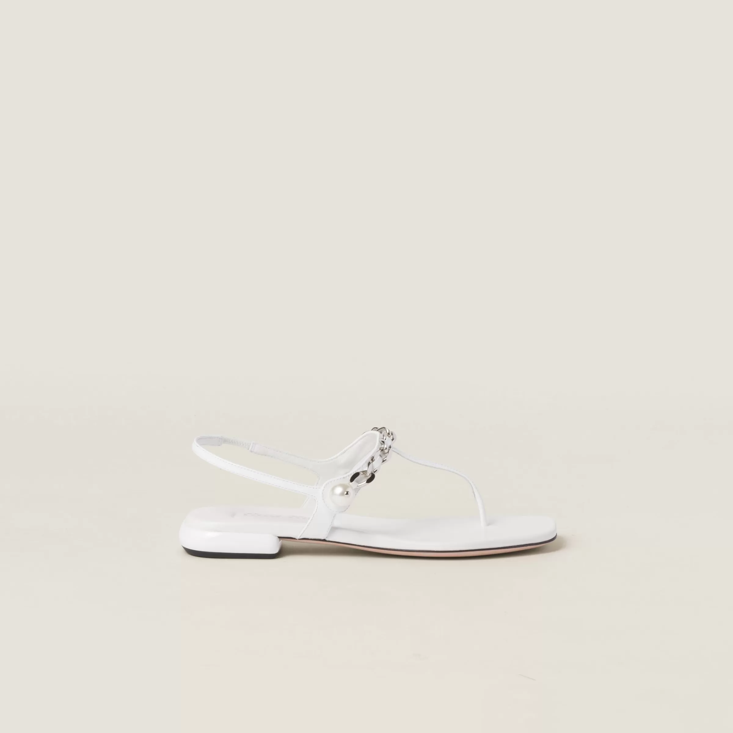 Miu Miu Patent Leather Thong Sandals |