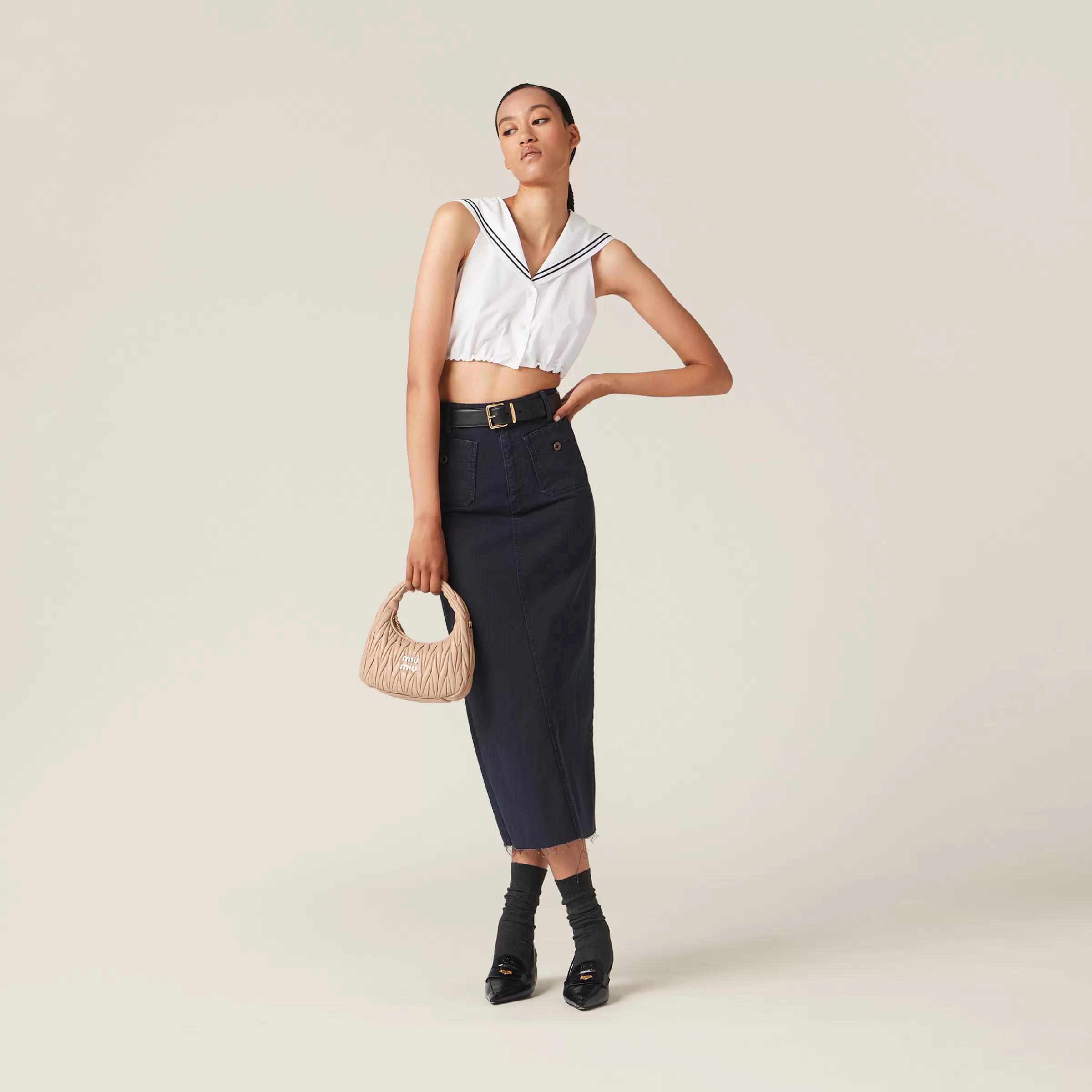 Miu Miu Poplin Sailor Top |