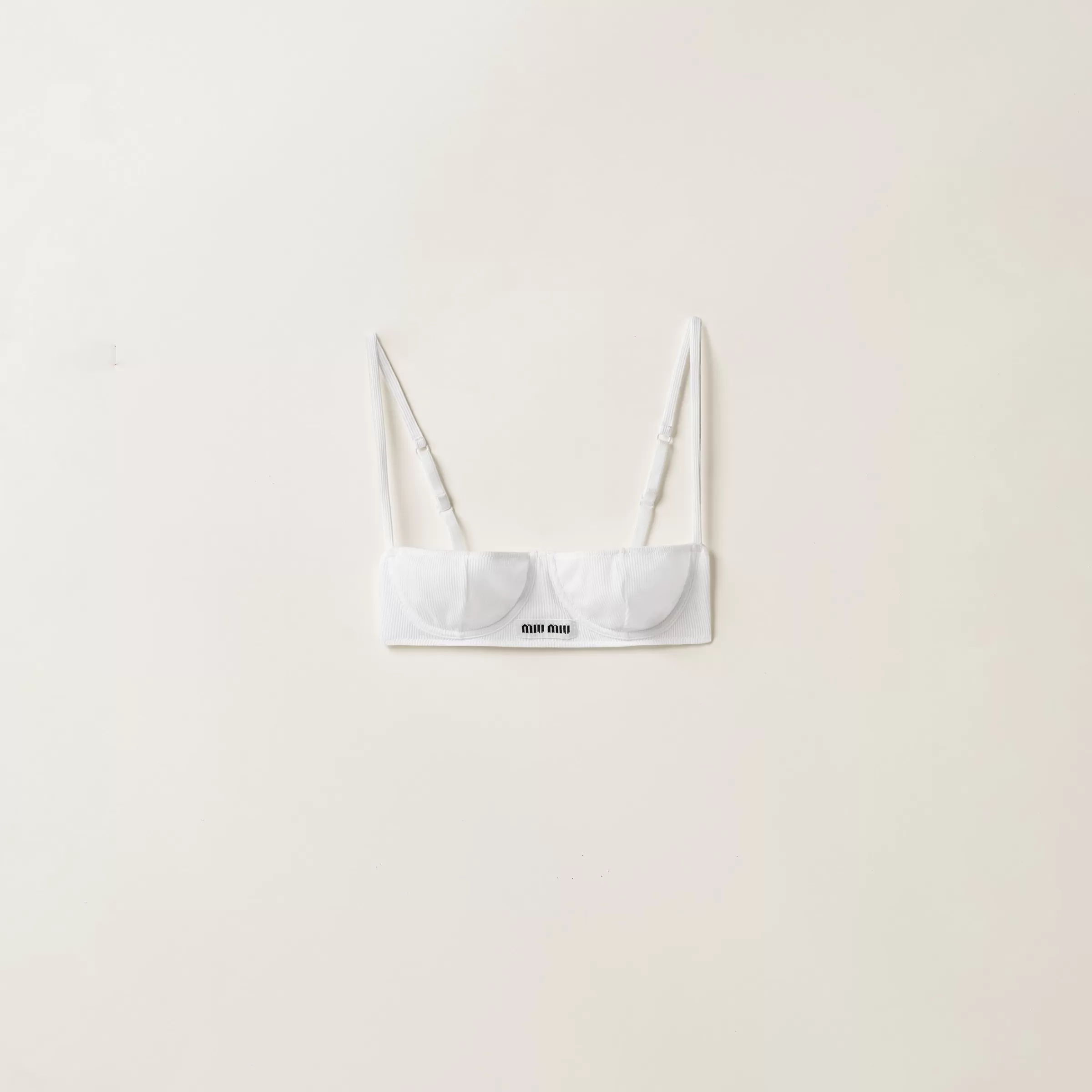 Miu Miu Ribbed Knit Demi Bra |