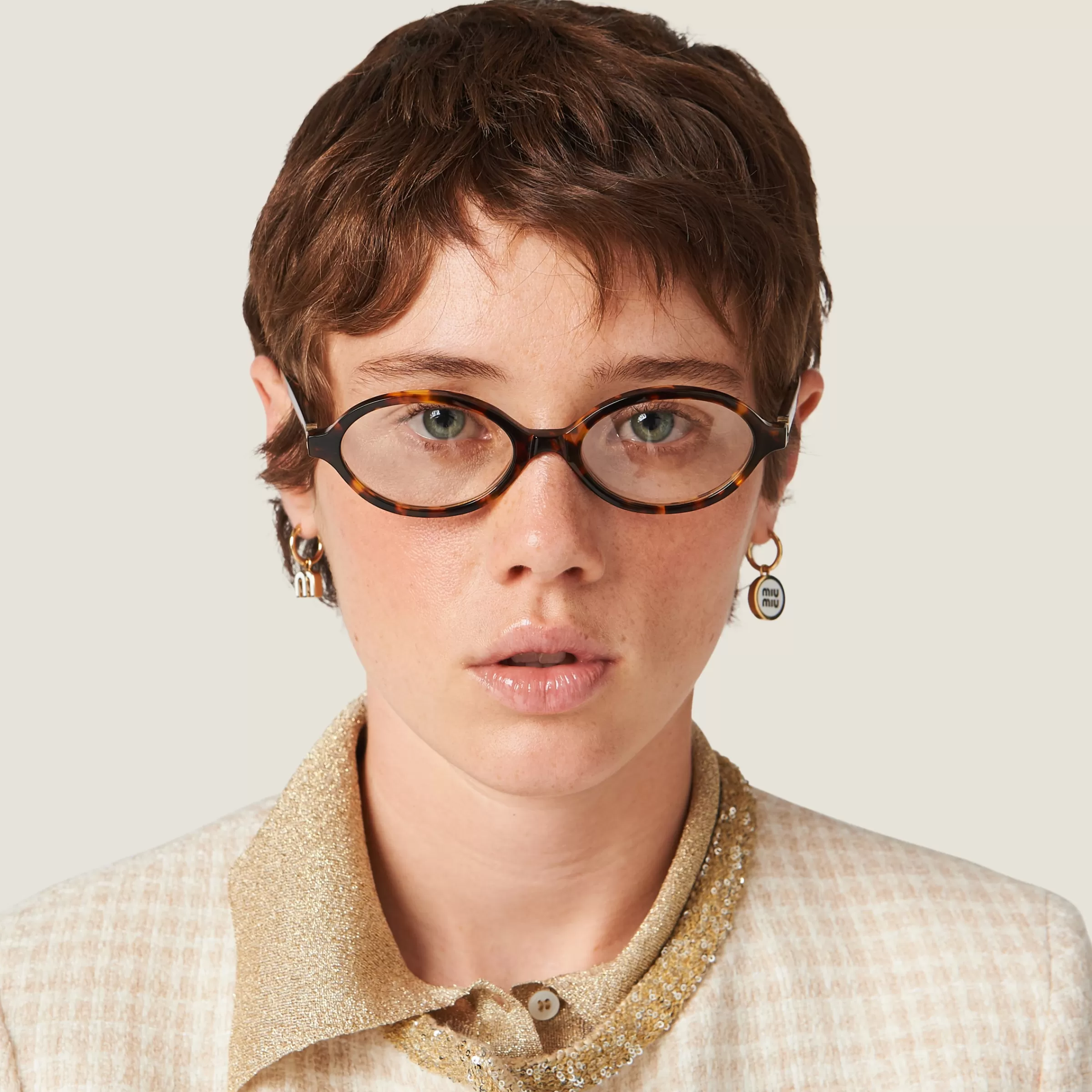 Miu Miu Set Of Enameled Metal Earrings |