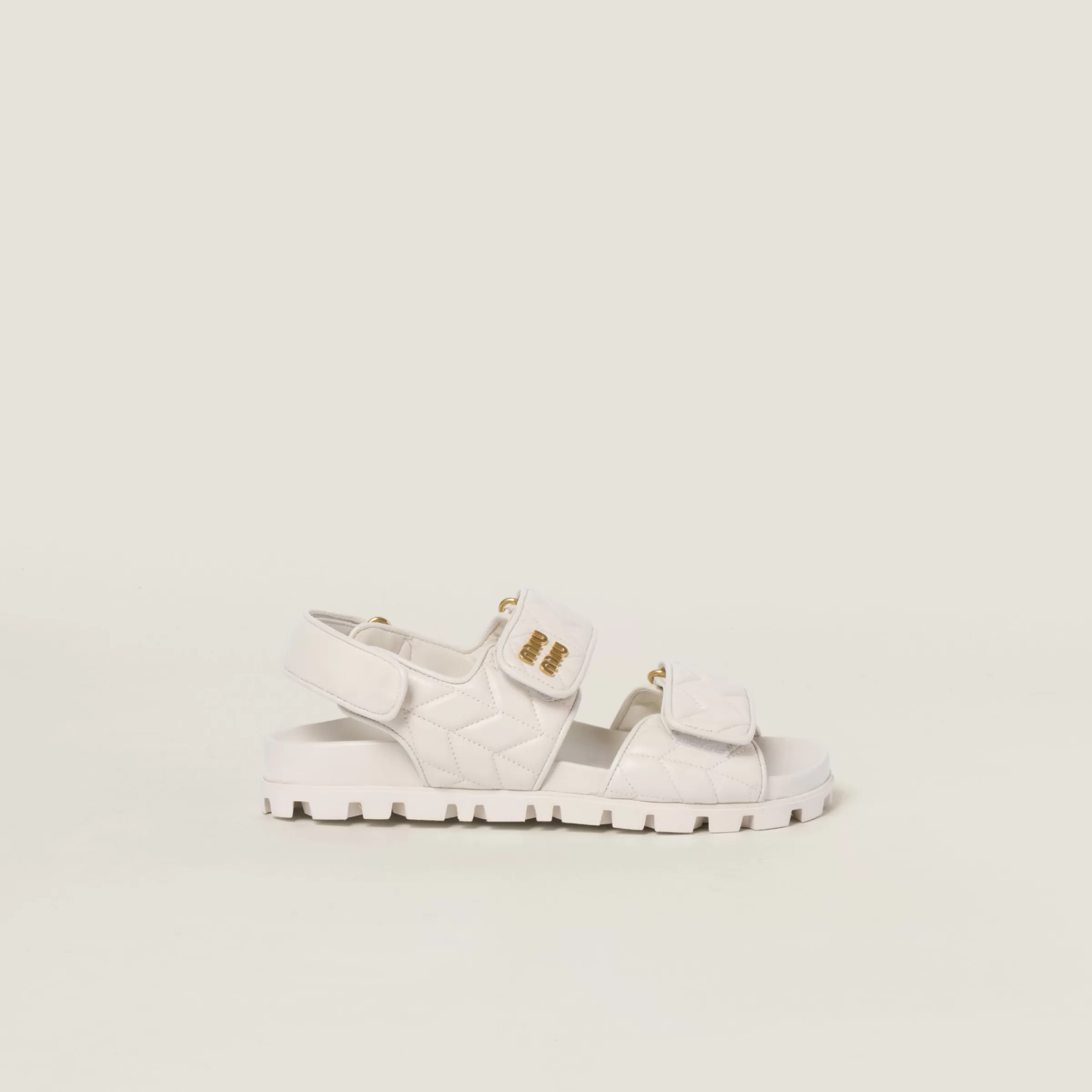 Miu Miu Sporty Matelassé Nappa Leather Sandals |