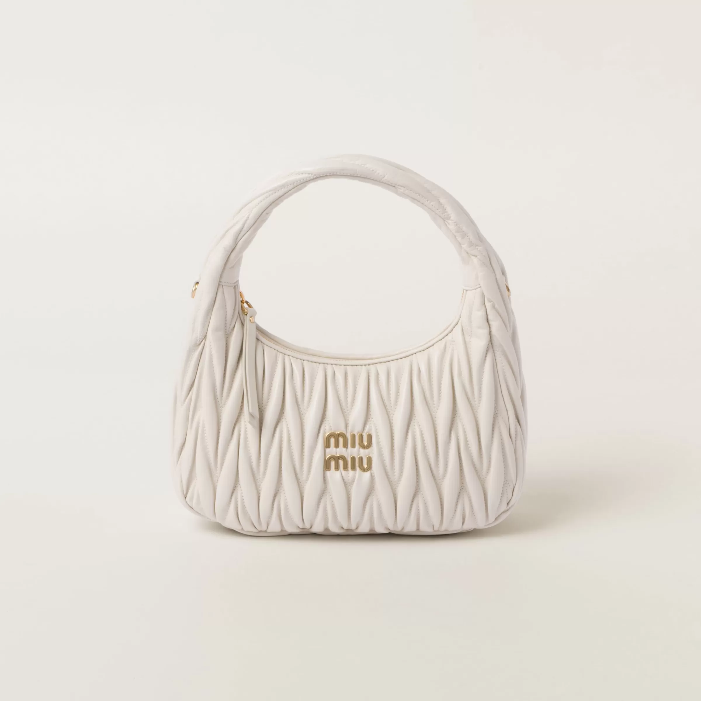 Miu Miu Wander Matelassé Nappa Leather Hobo Bag |