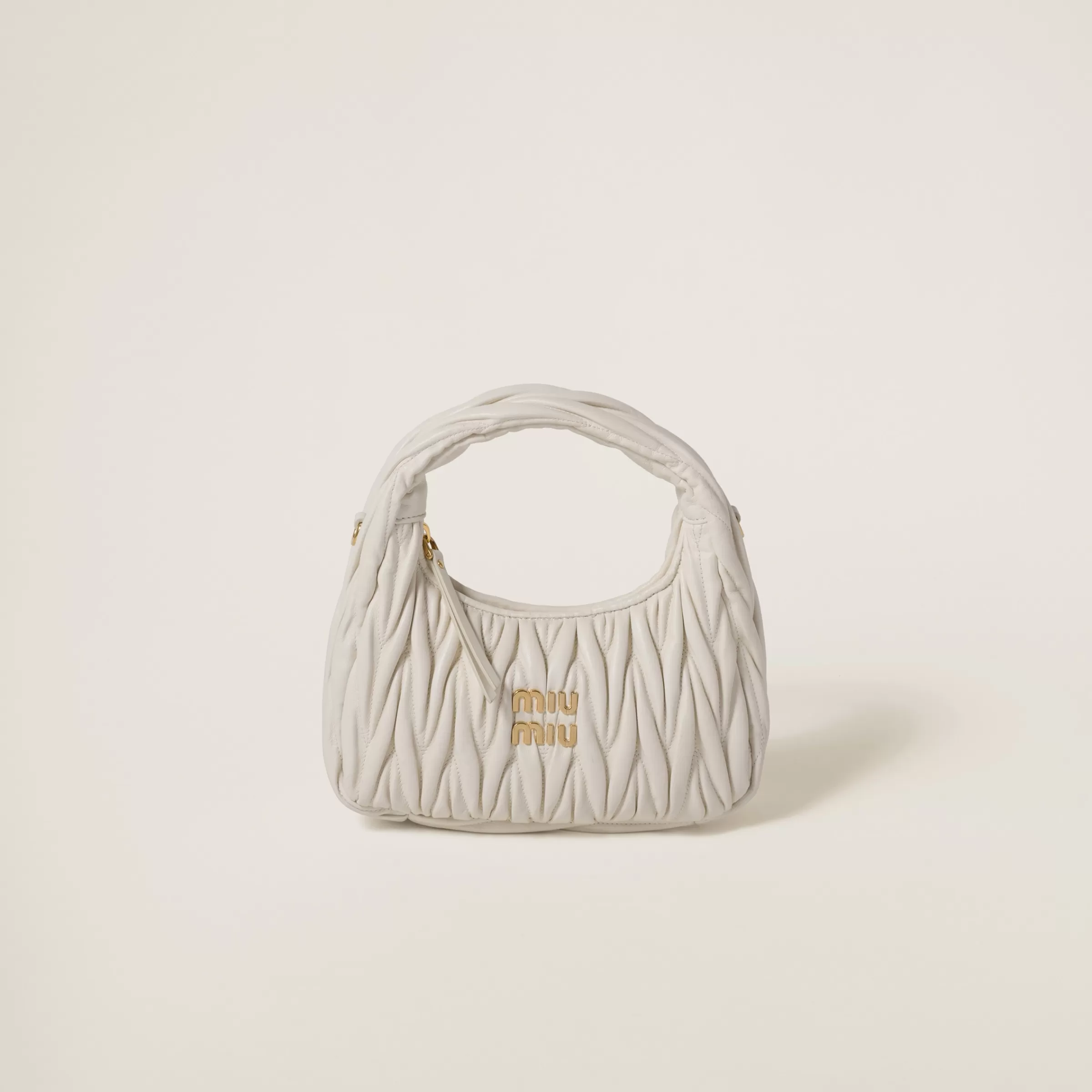 Miu Miu Wander Matelassé Nappa Leather Hobo Bag |