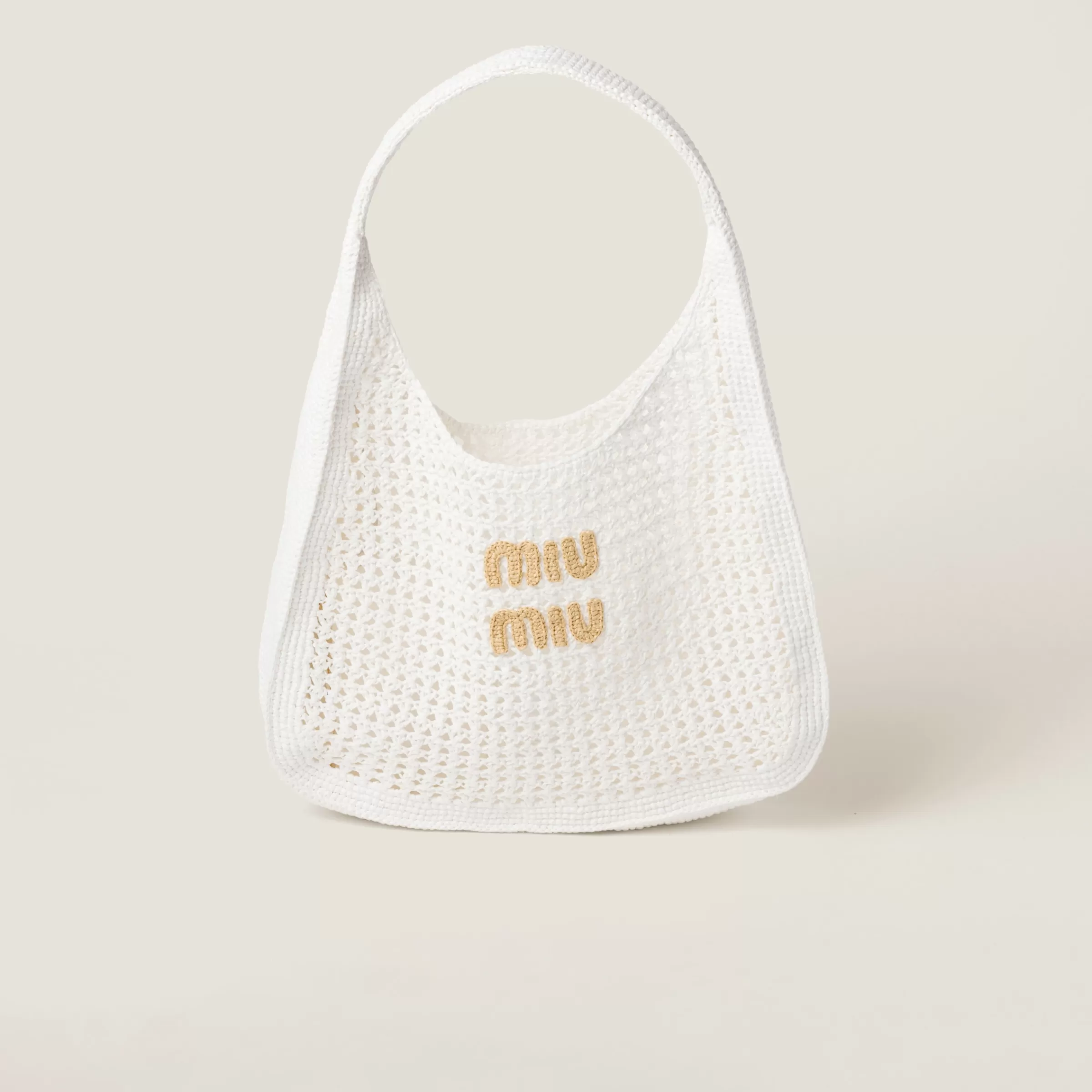 Miu Miu Woven Fabric Hobo Bag |