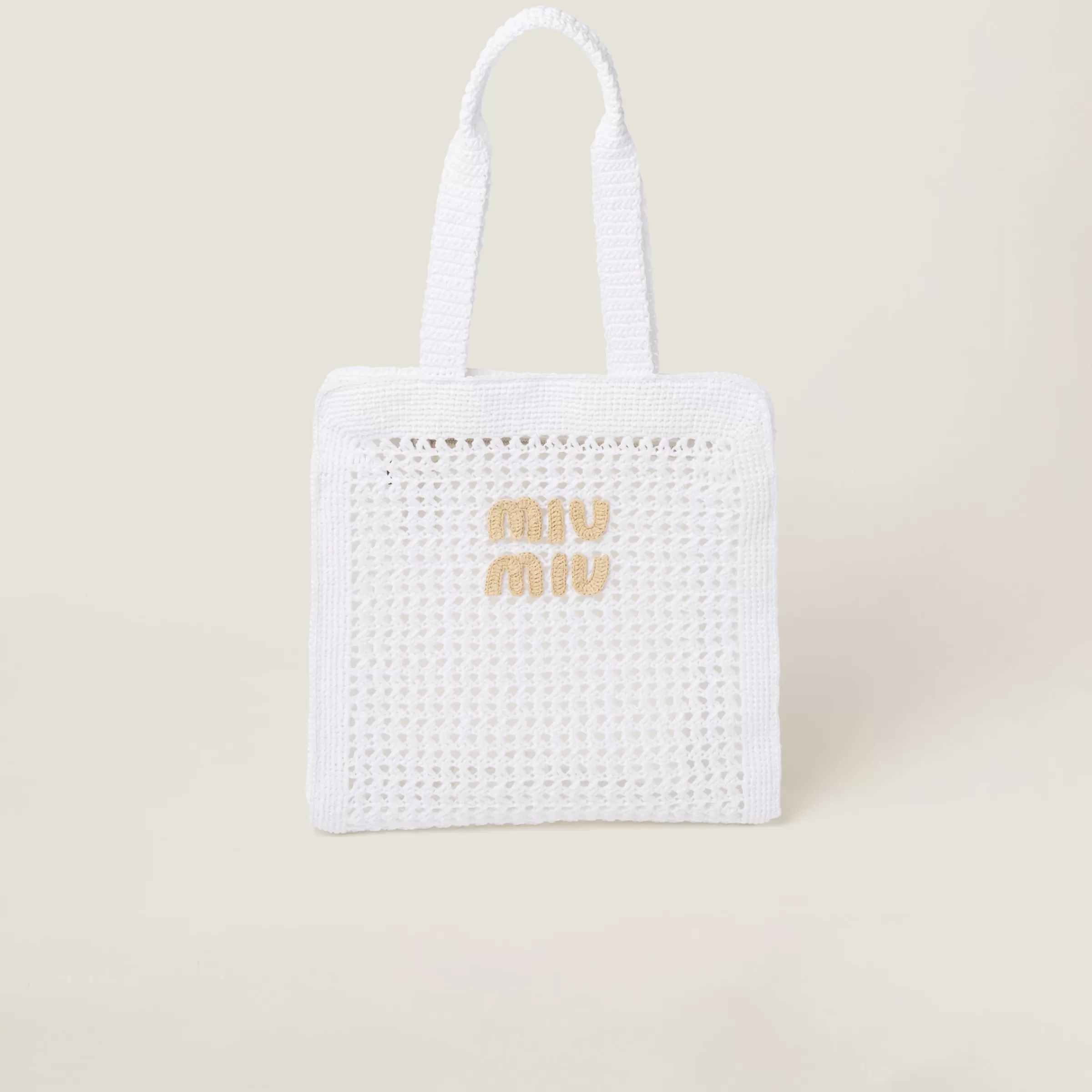 Miu Miu Woven Fabric Tote Bag |