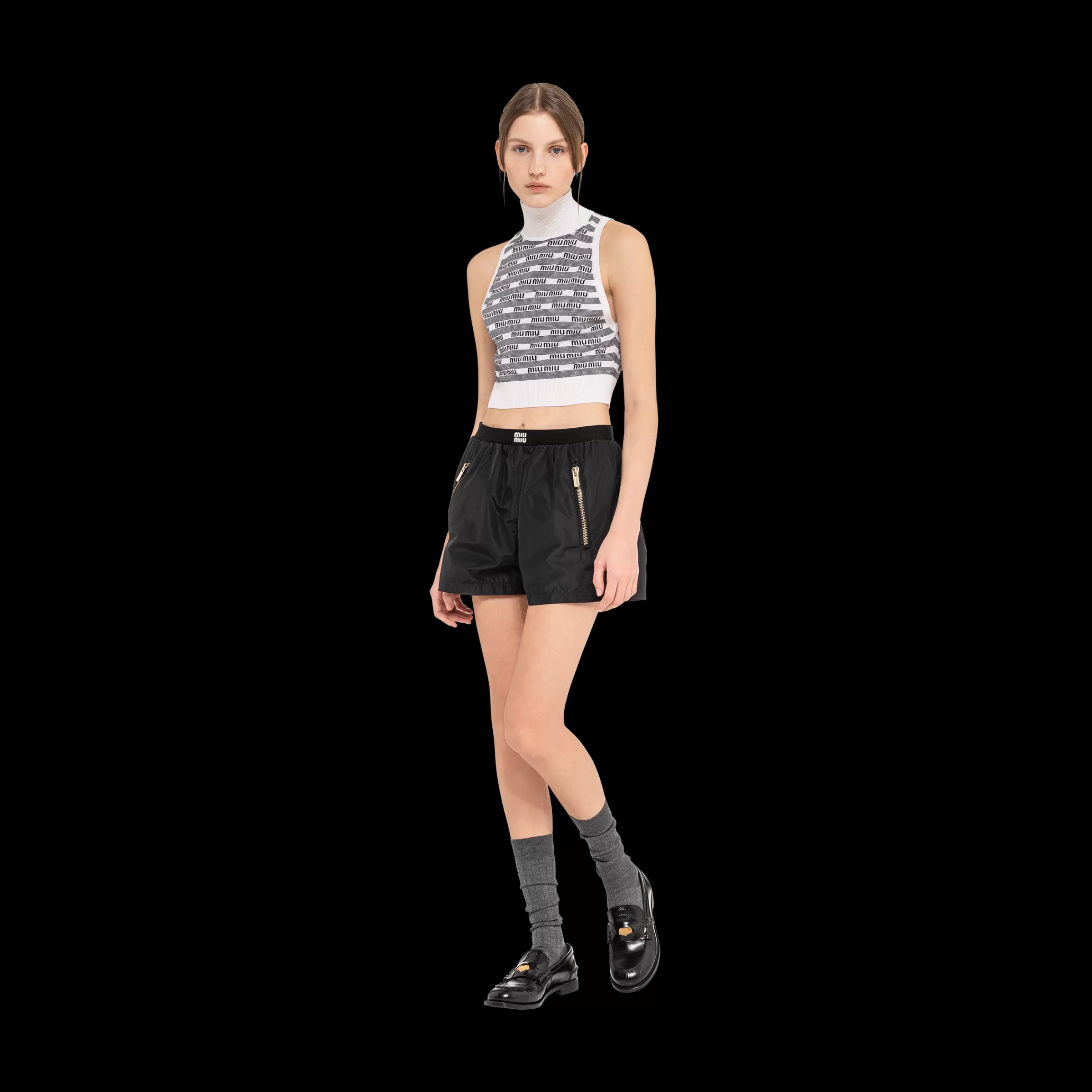 Miu Miu Cashmere And Silk Turtleneck Top |