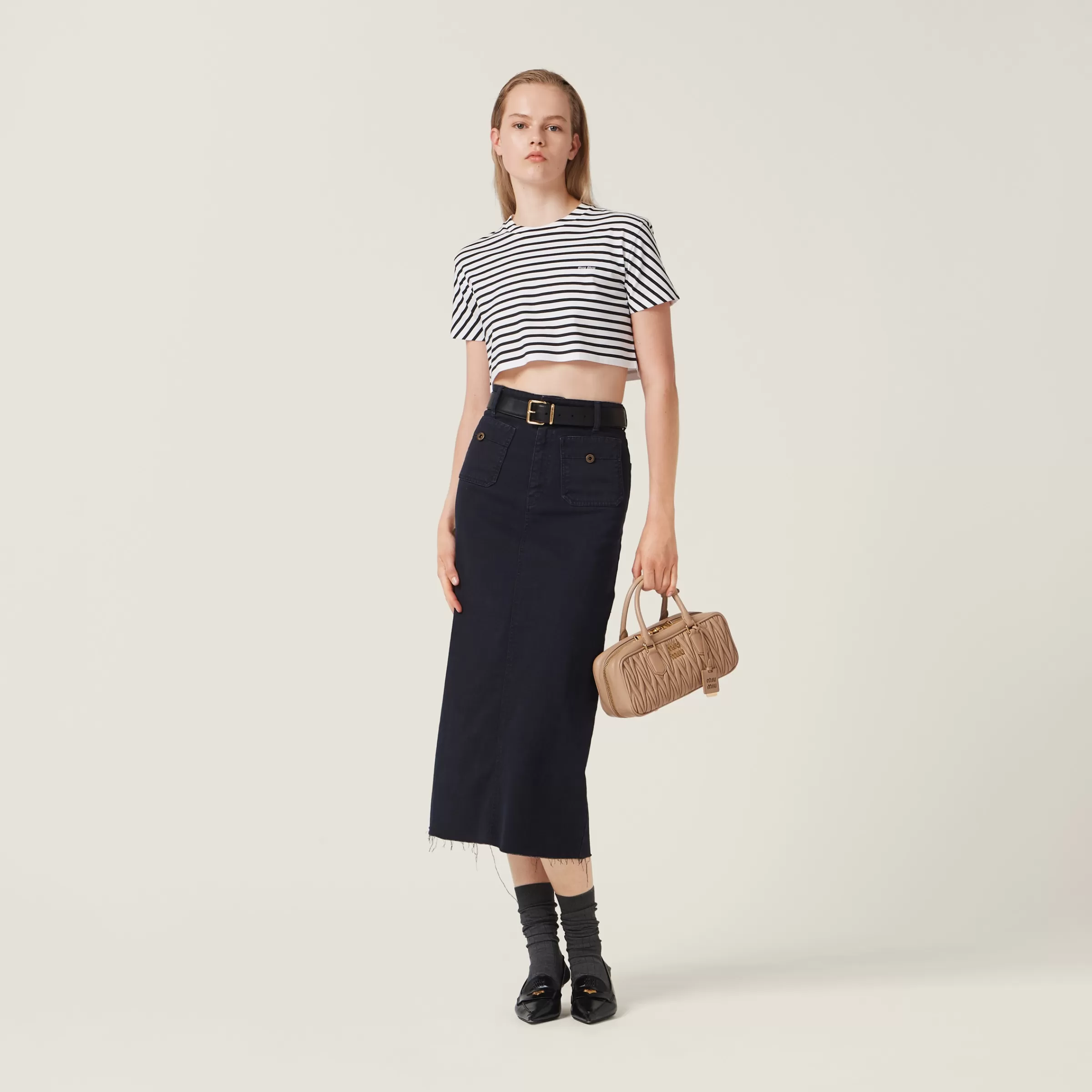 Miu Miu Cotton T-shirt With Printed Logo |