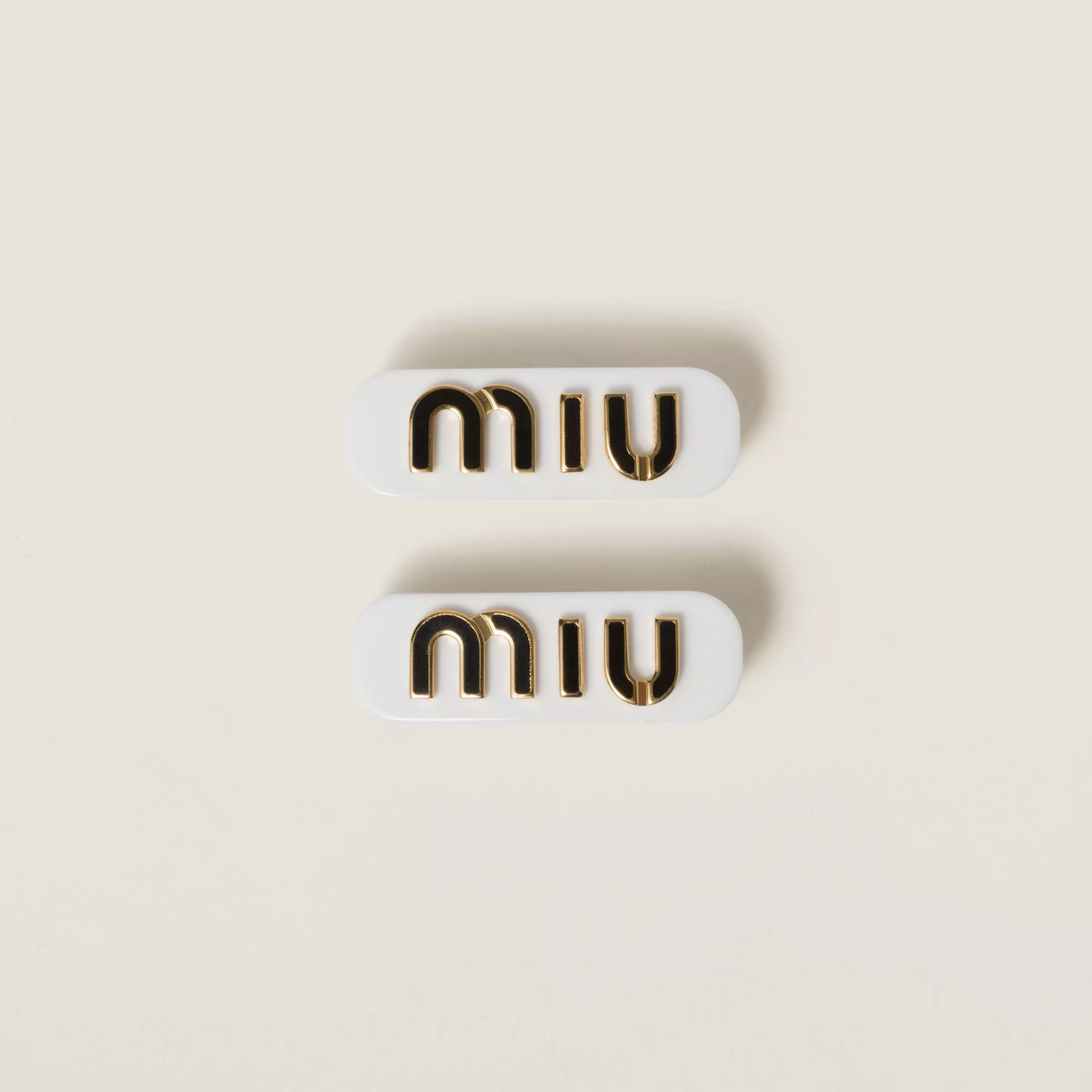 Miu Miu Plexiglas And Metal Hair Clips |