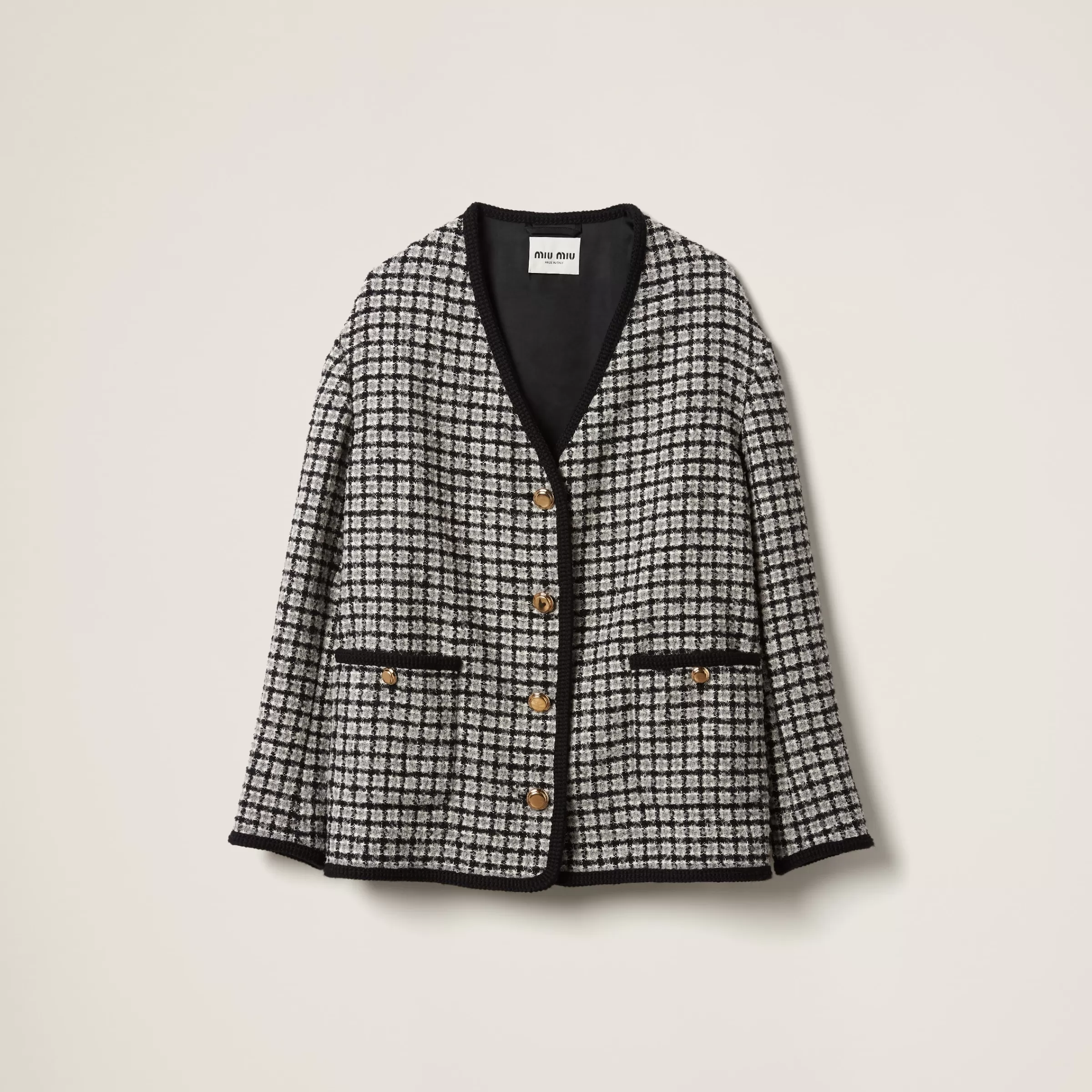 Miu Miu Single-breasted Boucle Jacket |