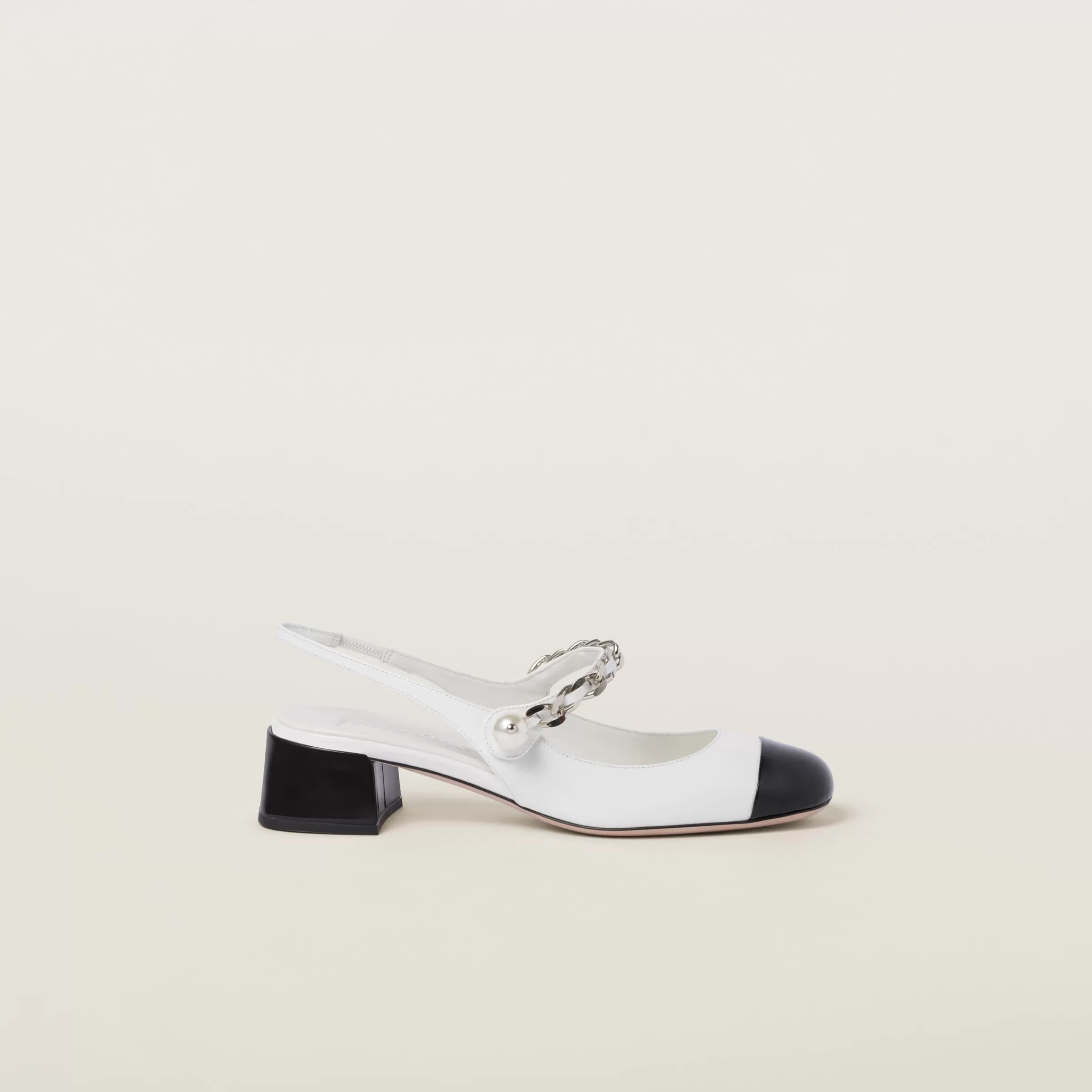 Miu Miu Two-tone Patent Leather Slingback Pumps |