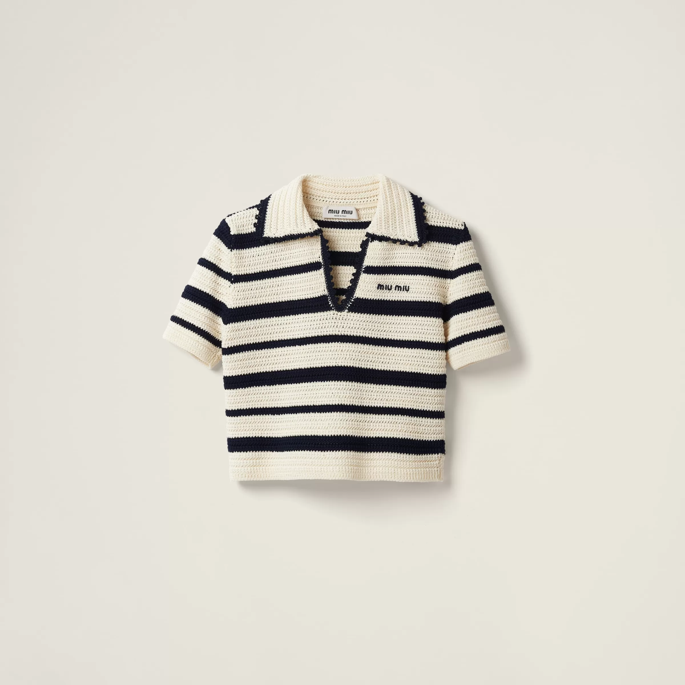 Miu Miu Cotton Knit Polo Shirt |
