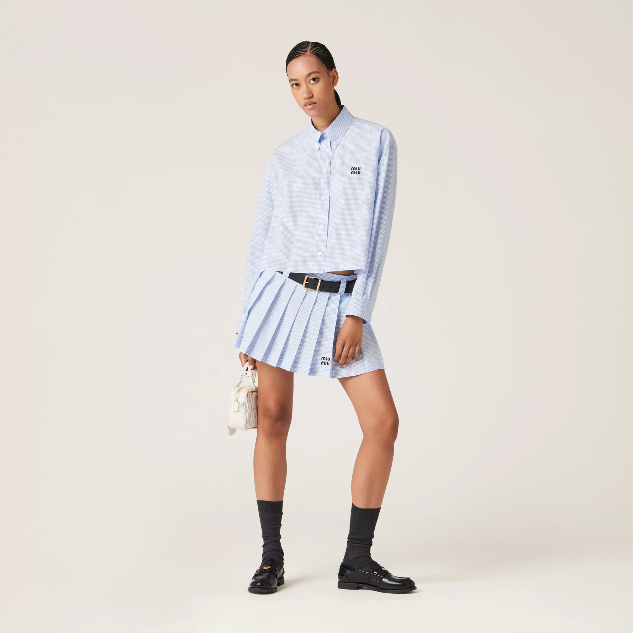 Miu Miu Gingham Check Poplin Shirt |