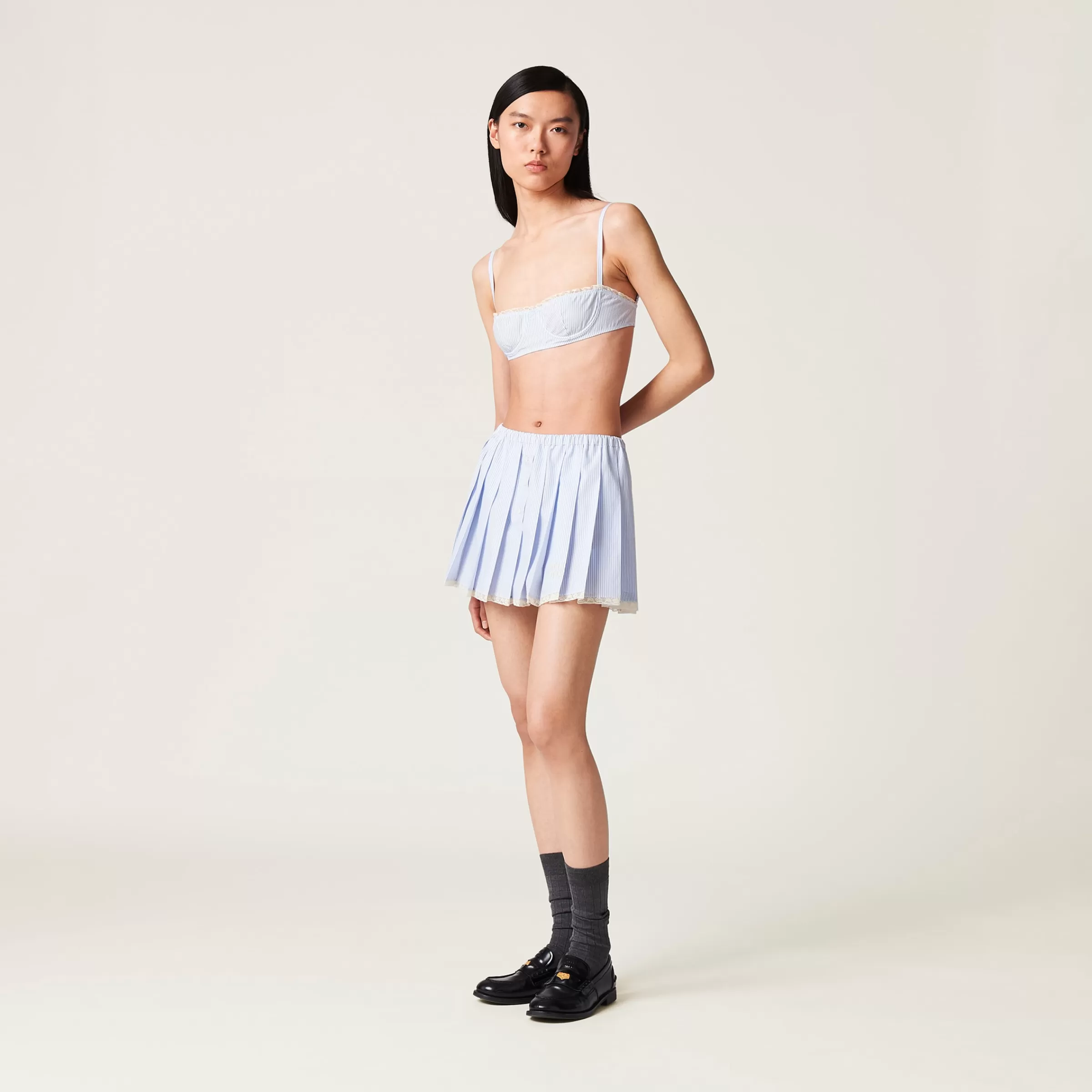 Miu Miu Poplin Miniskirt |