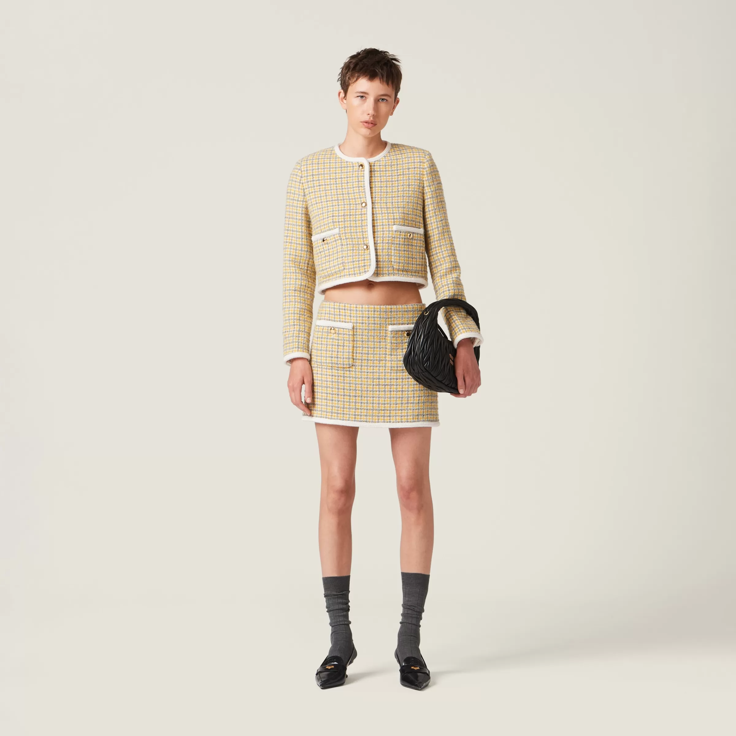 Miu Miu Bouclé Miniskirt |