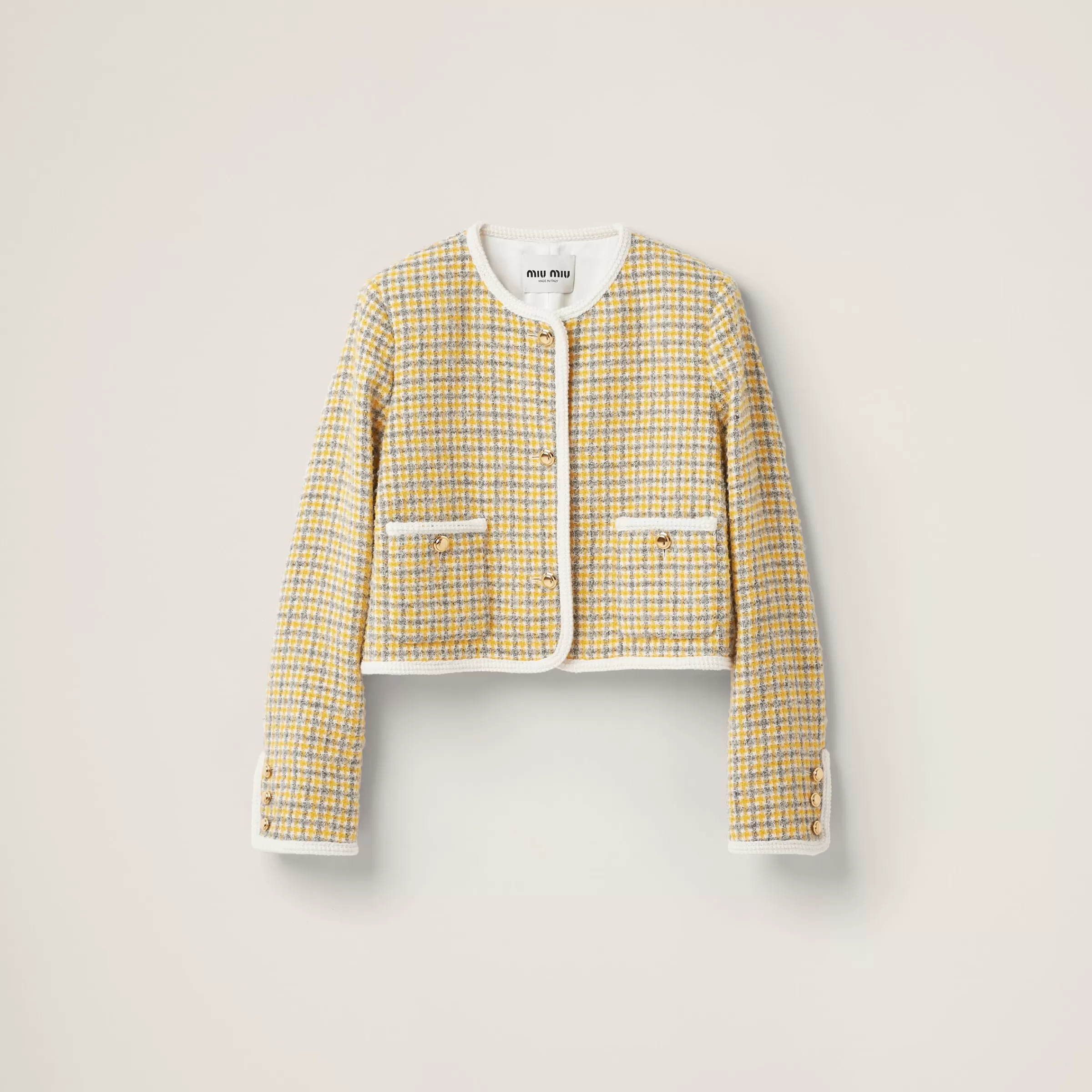 Miu Miu Single-breasted Boucle Jacket |